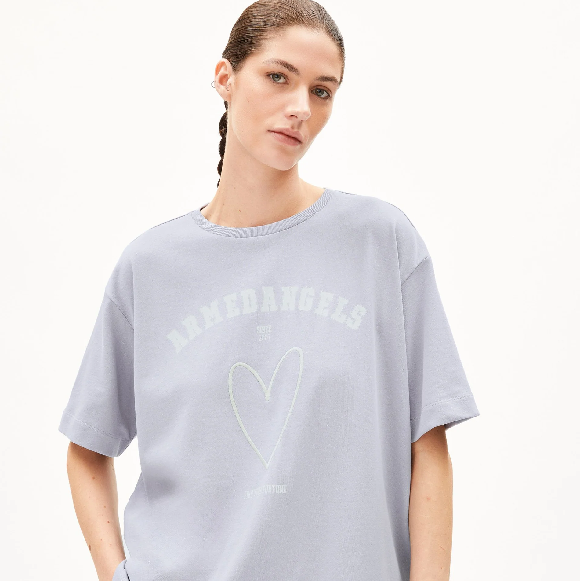 ARMEDANGELS Damen Casual Jersey T-Shirt "GIANNAA FORTUNE" Misty Morning