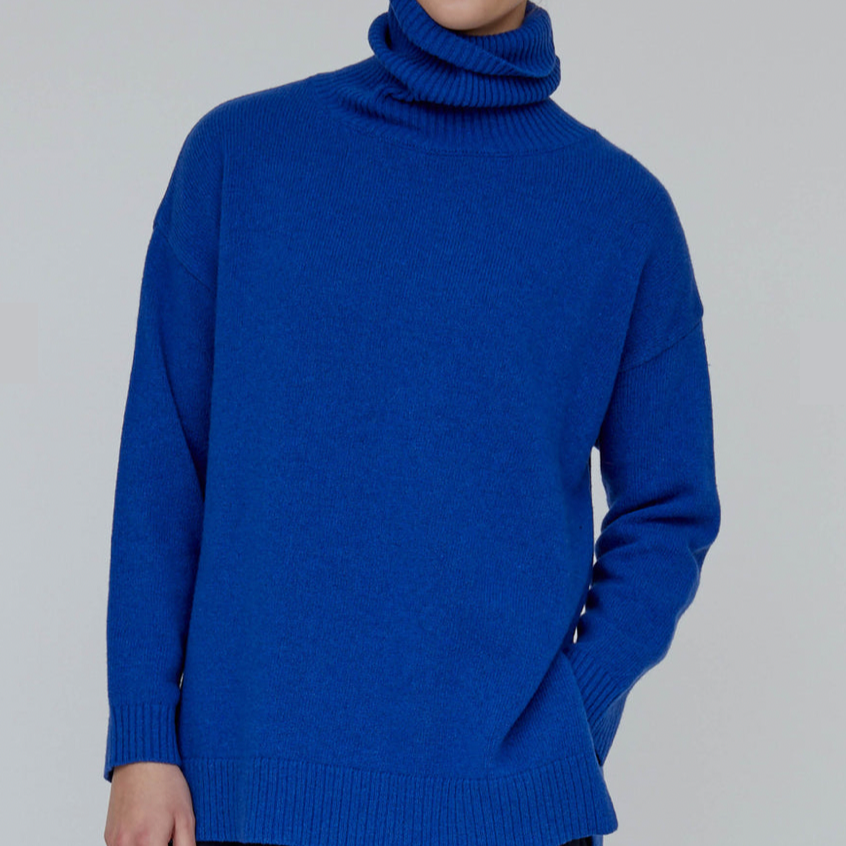 Basic Apparel Rollkragenpullover "Line T-Neck" XS Princess Blue