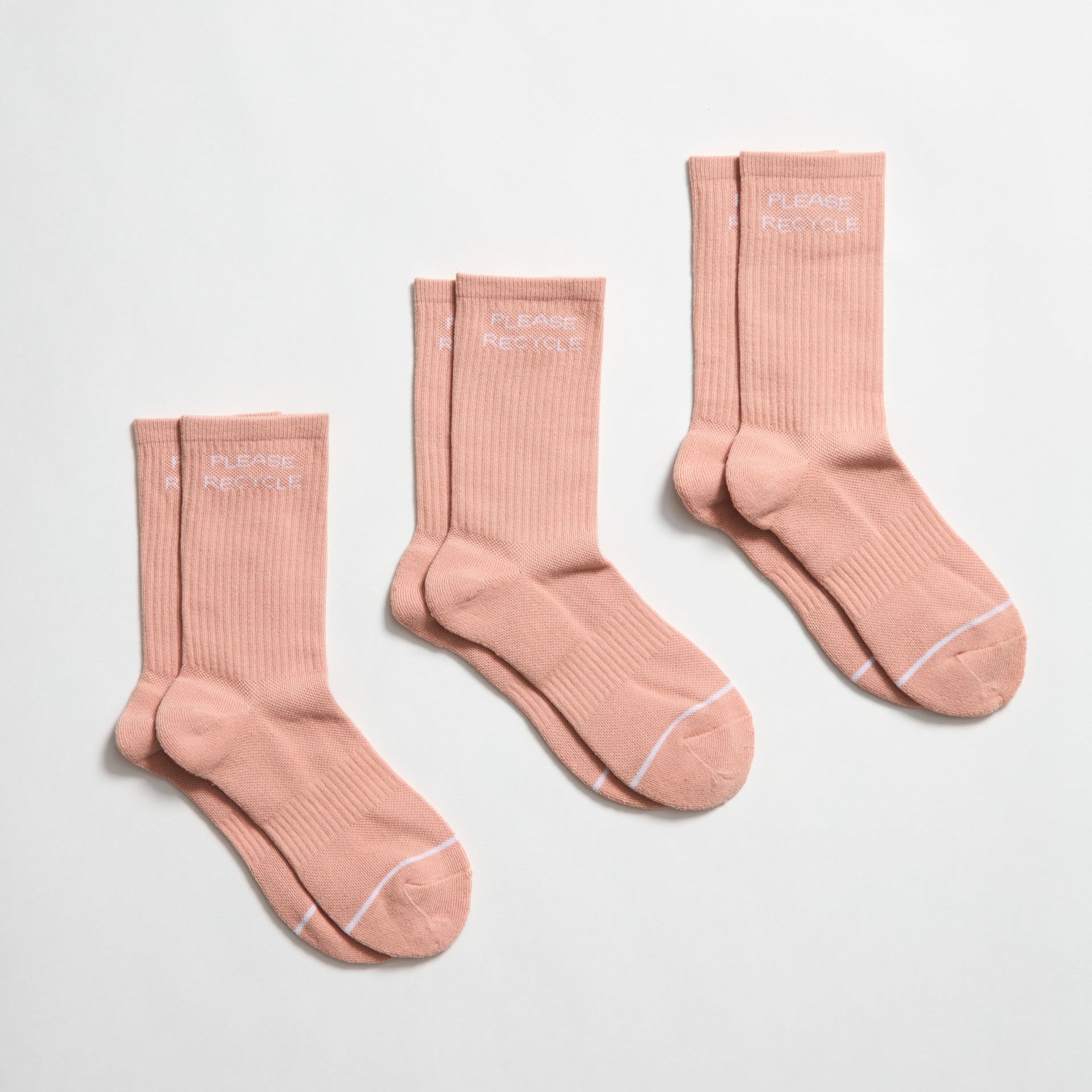 Girlfriend Collective Socks Crew "Please Recycle" 3er Pack