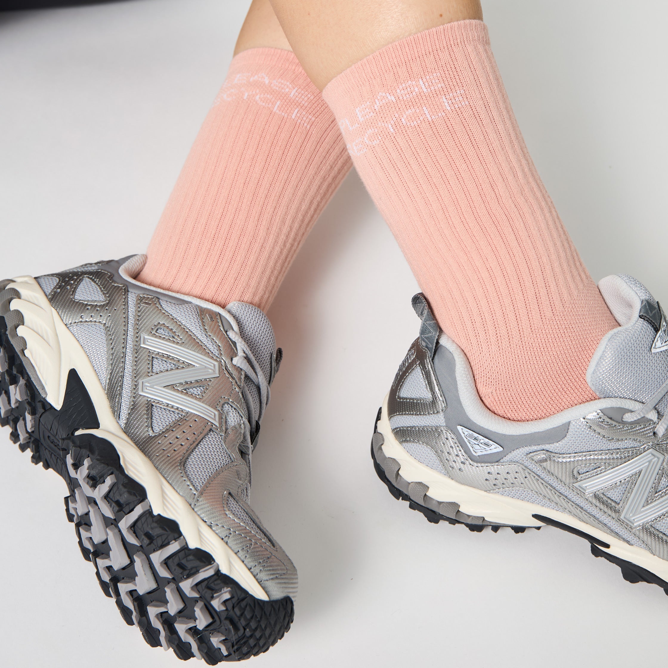 Girlfriend Collective Socks Crew "Please Recycle" 3er Pack