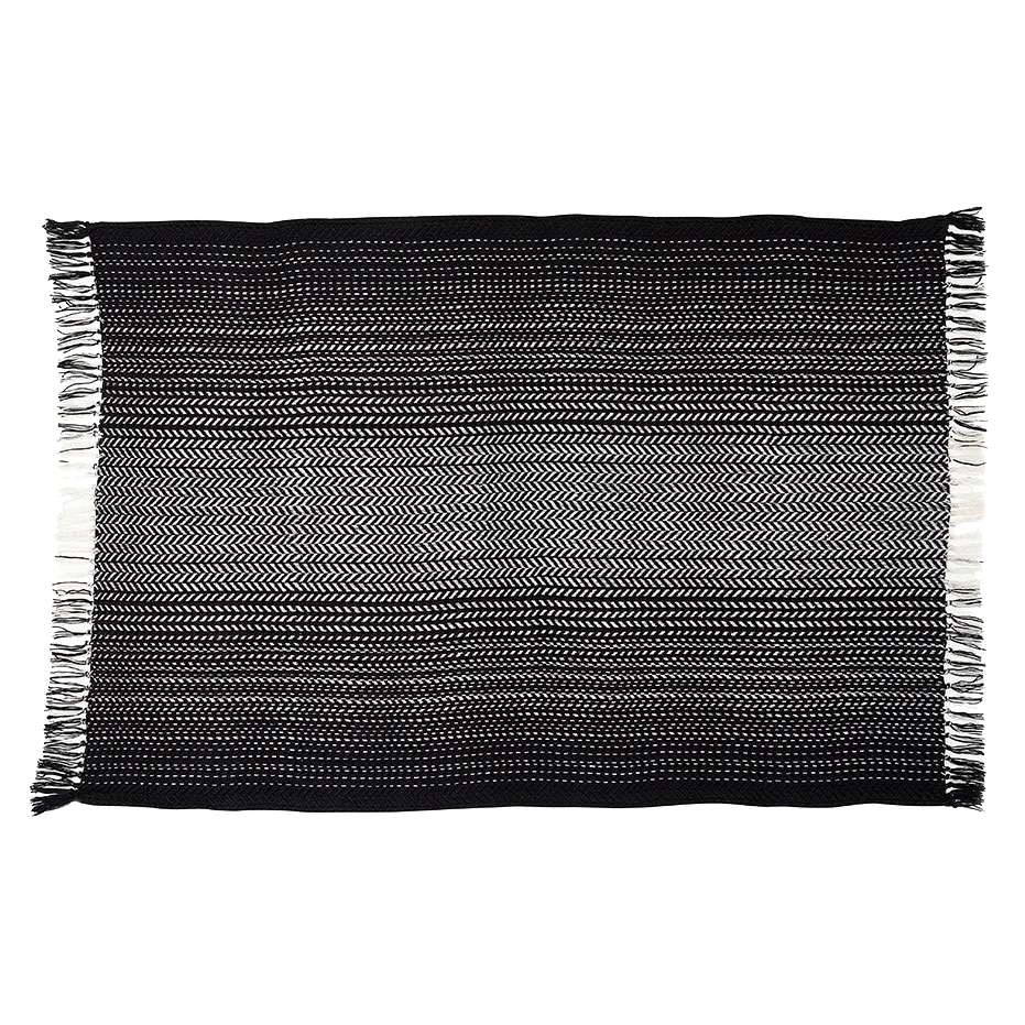LIV interior Outdoor Decke "SASKATOON" 130x180 cm Ecru Black