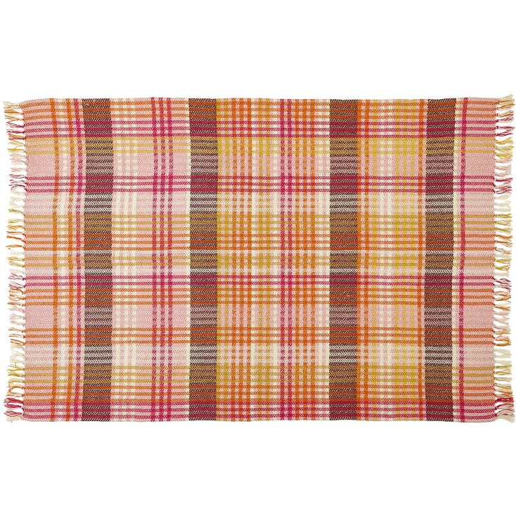 LIV interior Outdoor Decke "AVA" 140x200 cm Orange Yellow Pink Choco