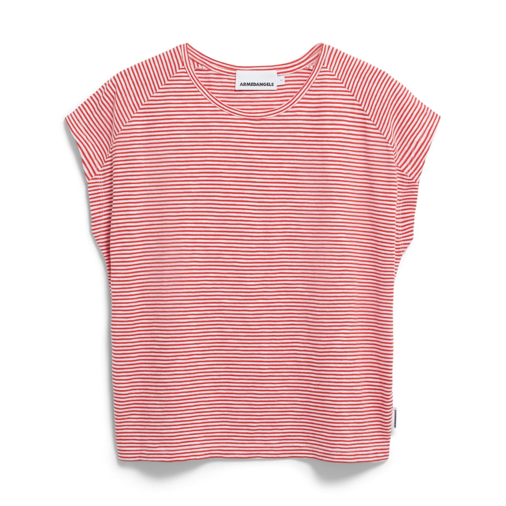 ARMEDANGELS Women Casual Jersey Shirt T-Shirt "ONELIAA LOVELY STRIPES" Oatmilk-Coral Blush