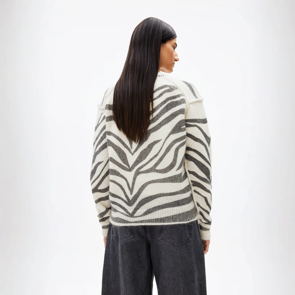 ARMEDANGELS Strick Pullover "BALBAA PREMIUM ZEBRARAA"