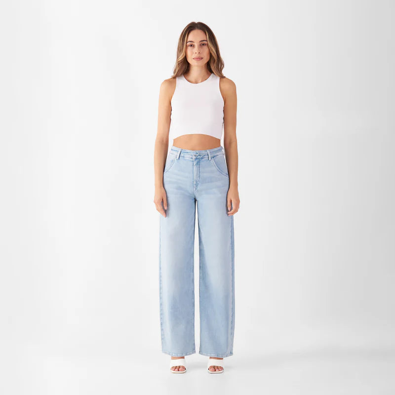 DAWN Denim Damen Jeans "BLINK Wide" Light Blue