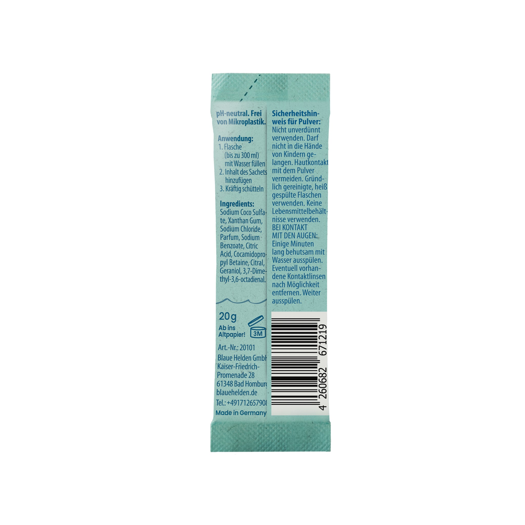 Blaue Helden Handseife Nachfüllpulver "Lemongrass" 20 g