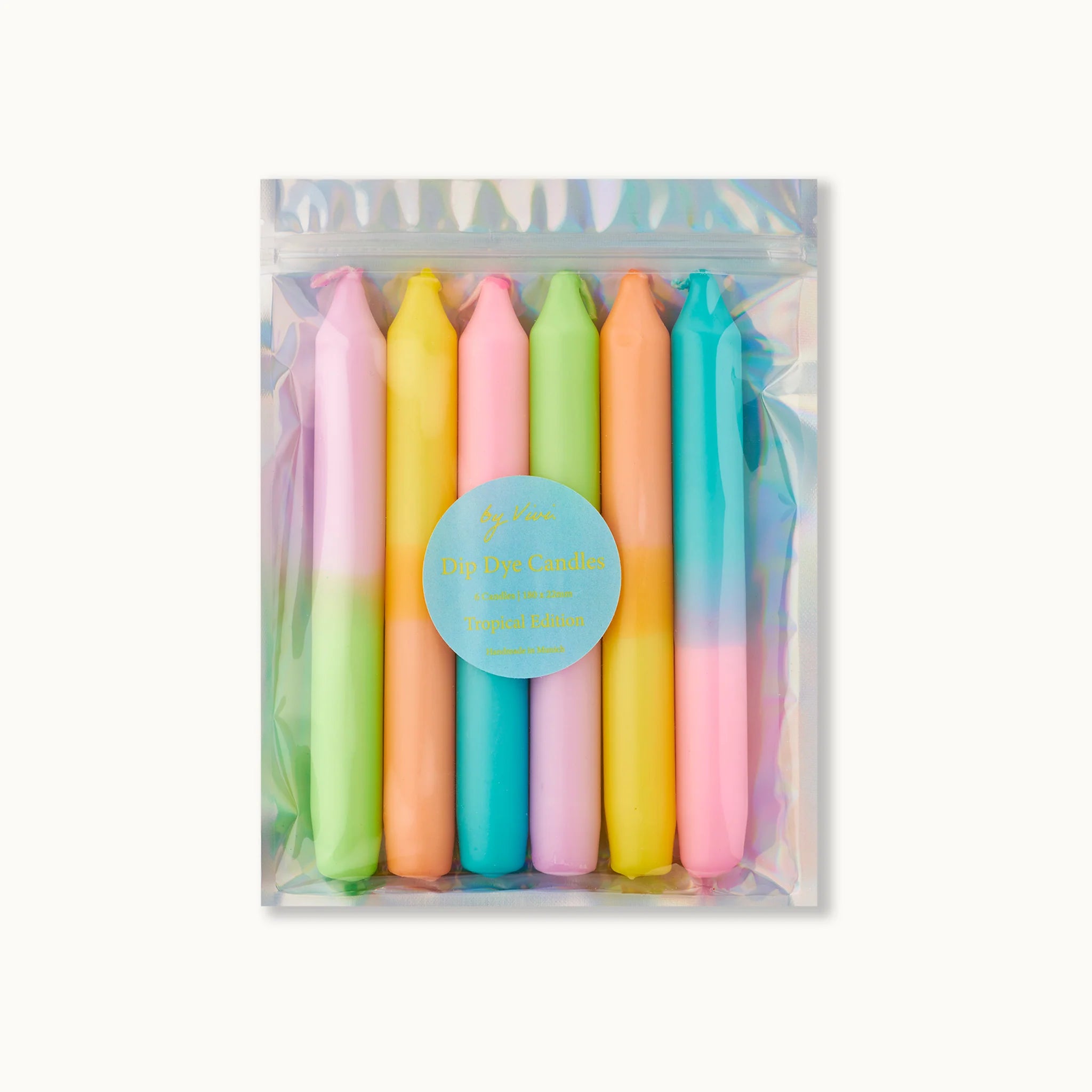 by Vivi Dip Dye Kerzen Set 6-teilig Tropical Edition 18 x 2.2 cm