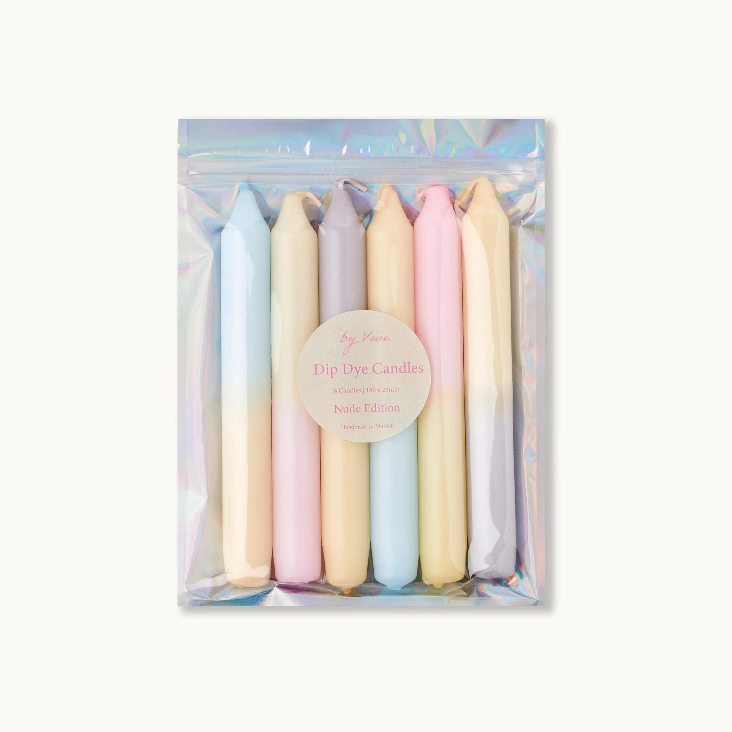 by Vivi Dip Dye Kerzen Set 6-teilig The Nudes Edition 18 x 2.2 cm
