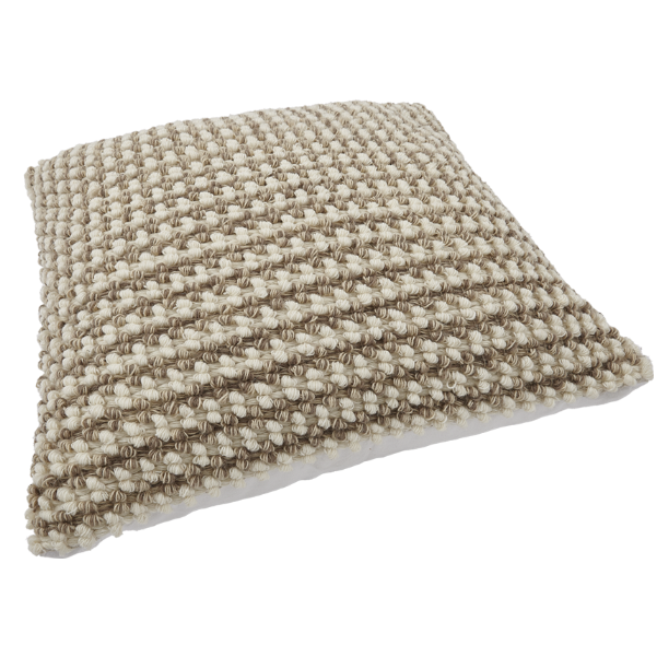 LIV interior Kissenhülle aus Wolle/Baumwolle "KNOTS" Weiß Beige