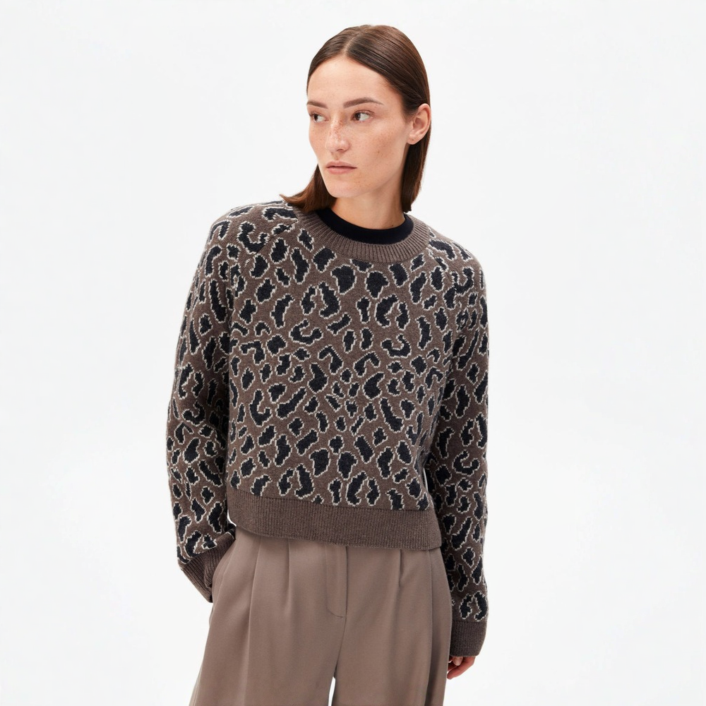 ARMEDANGELS Strick Pullover "DILIRIAA LEOPAA" Walnut Cream