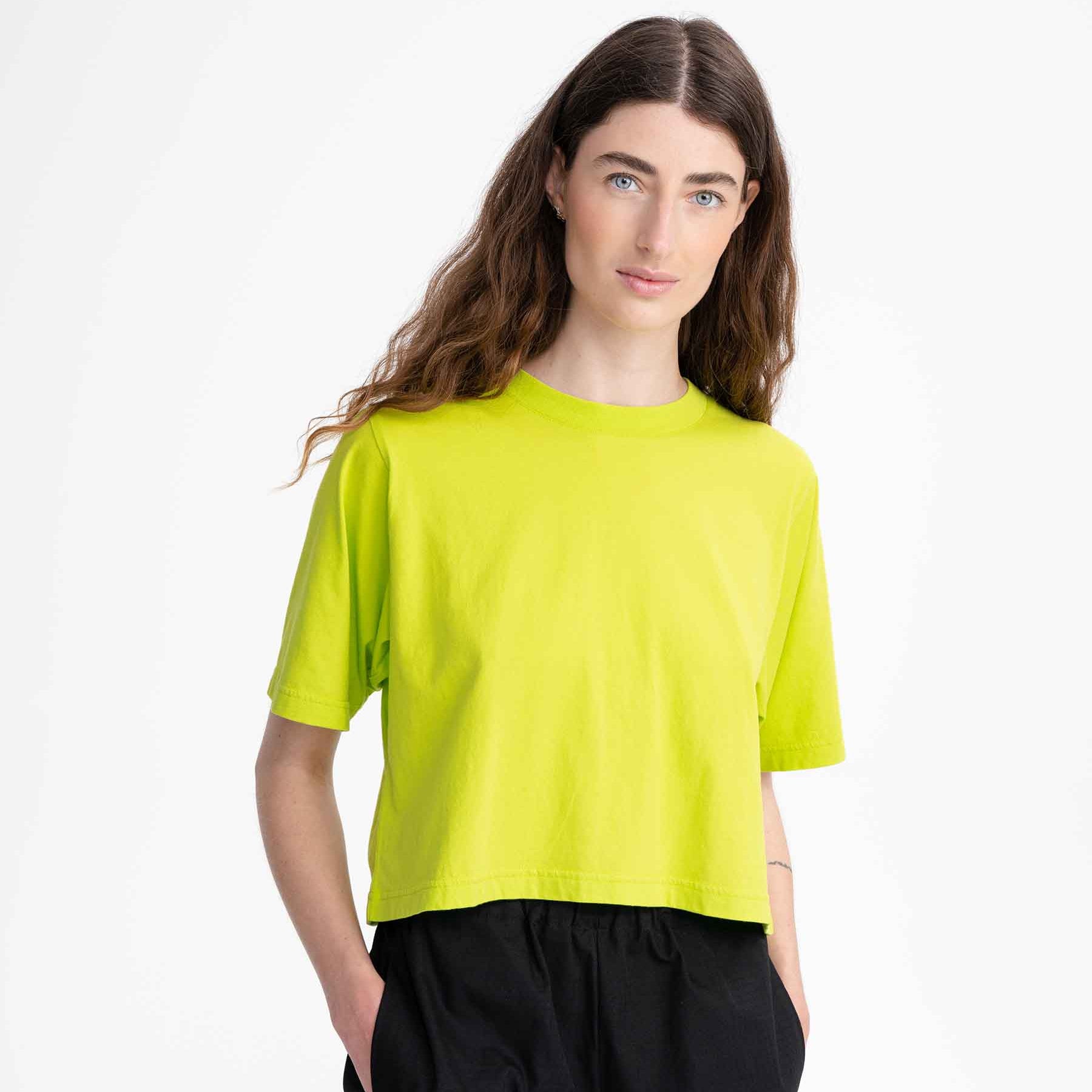 MELA Damen Cropped T-Shirt "DESNA" Kiwi