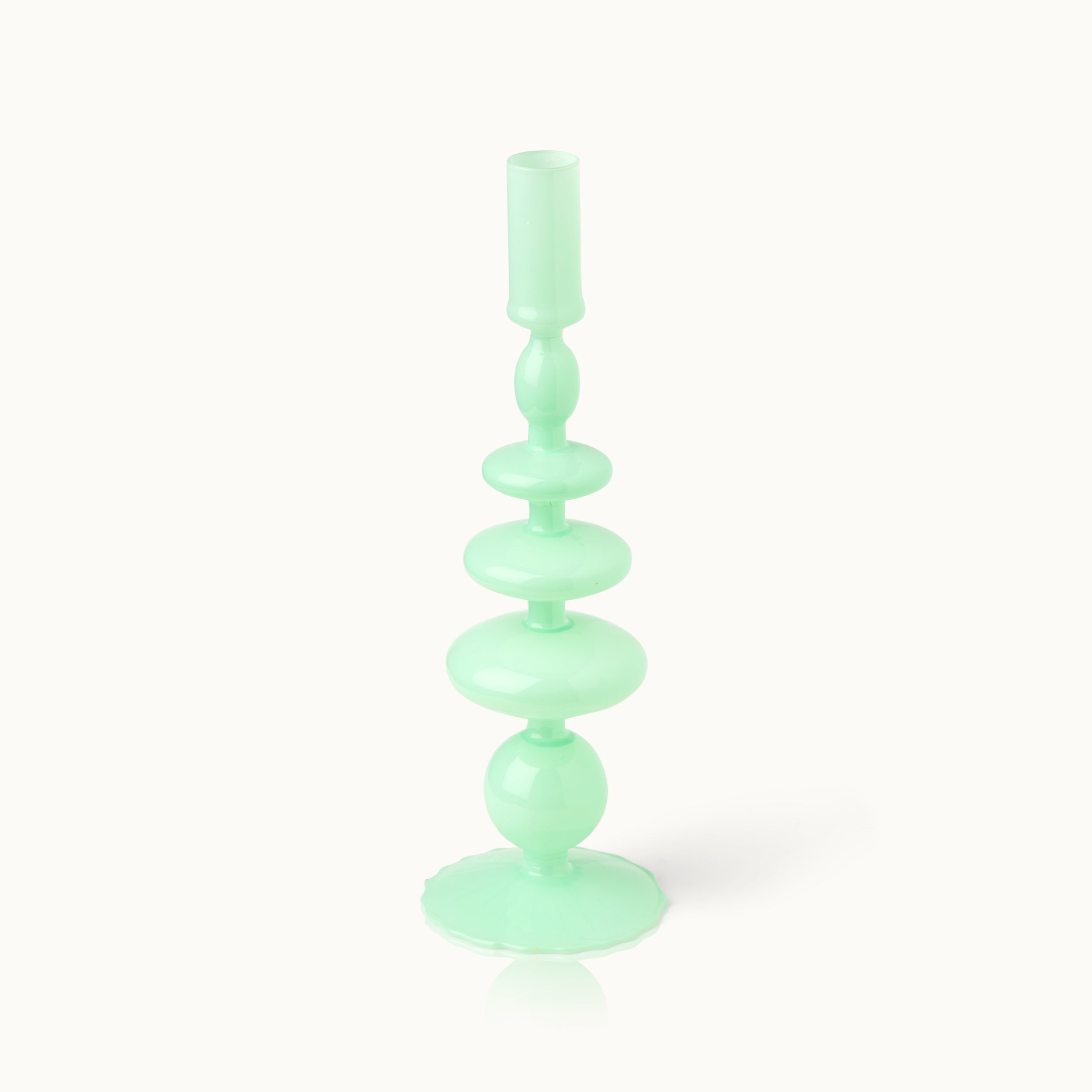 by Vivi Kerzenständer "Glas" 9x2.3x28 cm Bubble Seaform Green
