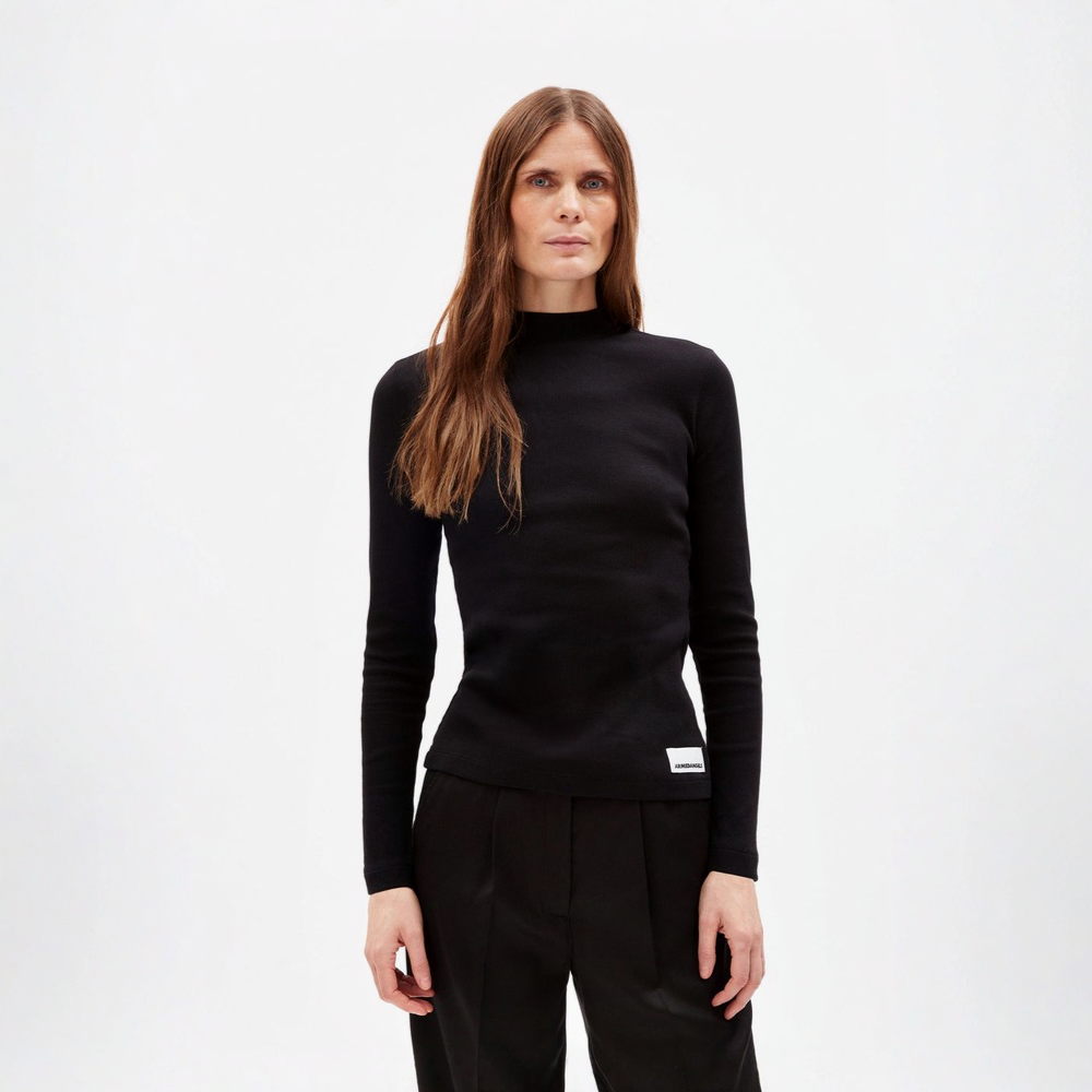 ARMEDANGELS Longsleeve "FATIMAARA RIB LONGSLEEVE" Black