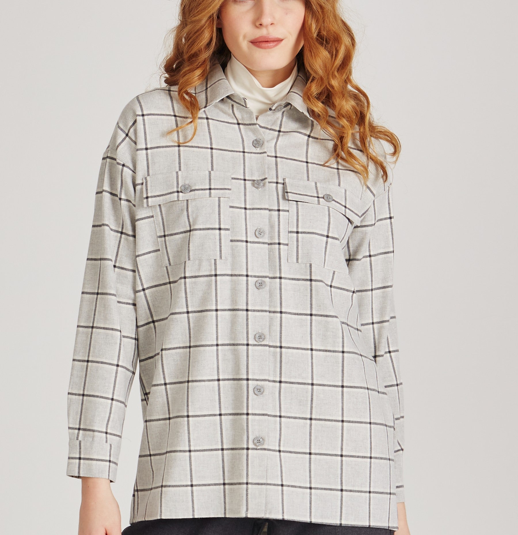 Eva - Light Grey (Checks)
