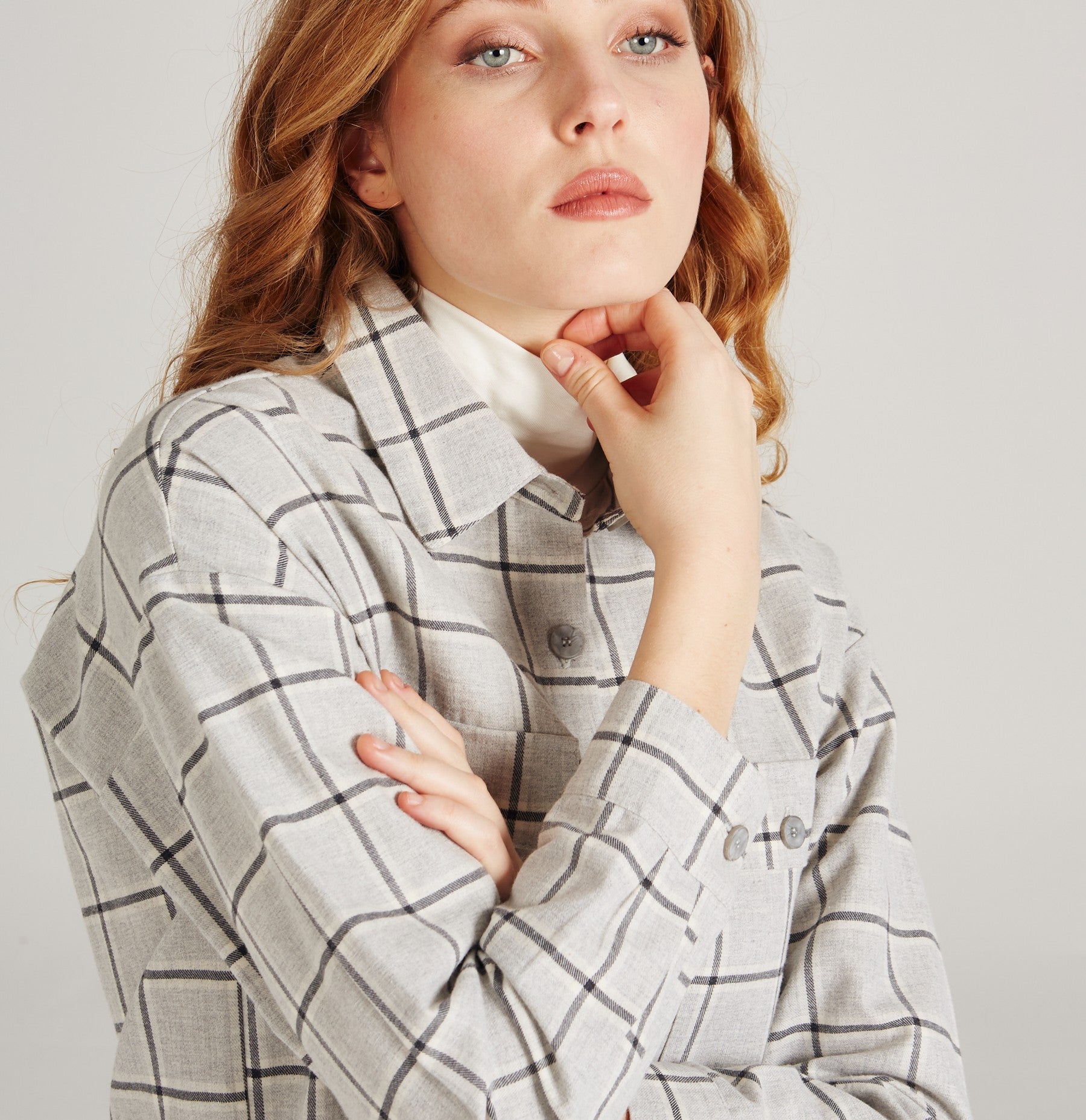 Eva - Light Grey (Checks)