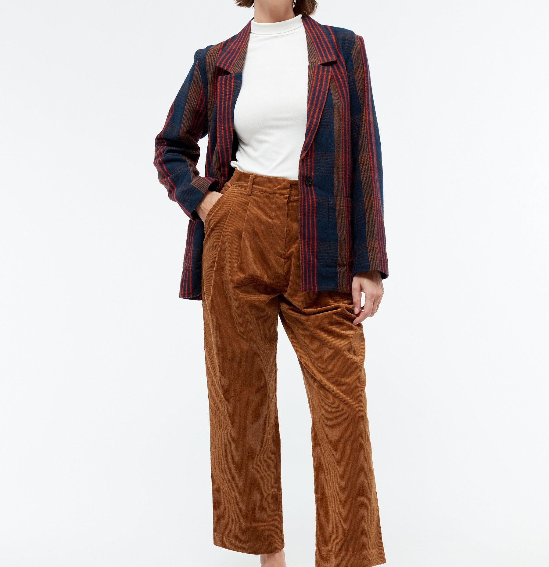 Edith - Blue / Brown / Red (Checked)