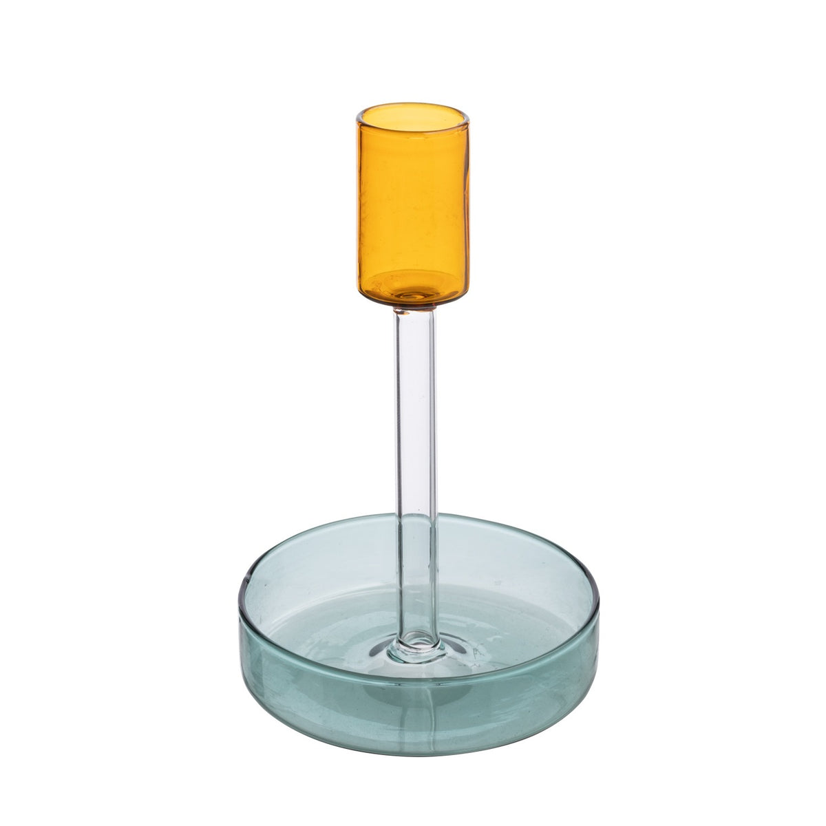 Tranquillo Kerzenhalter aus Glas "RAIINBOW" Orange, lang (14 cm)