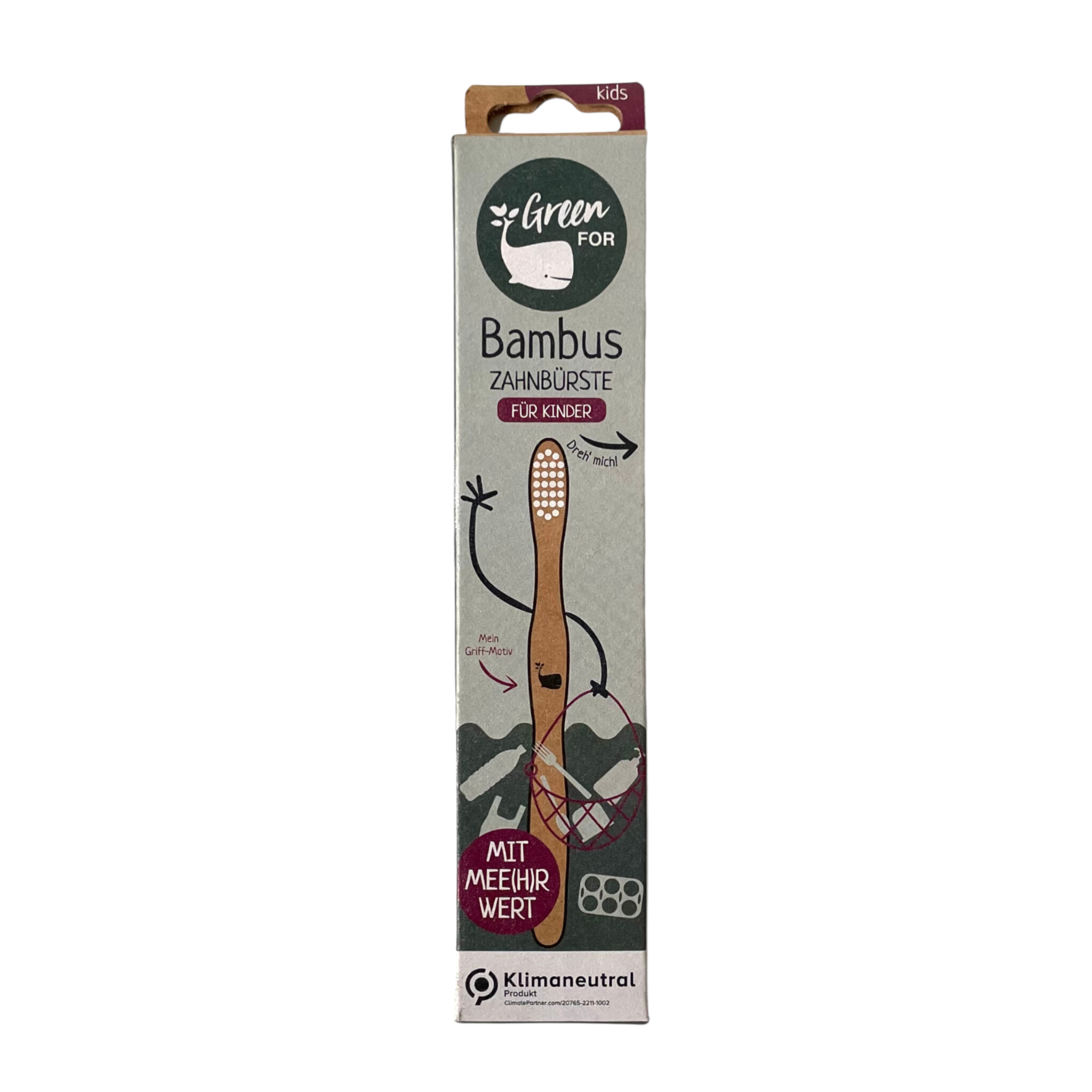 GreenFOR Zahnbürsten aus Bambus mit Mee(h)rwert Kids Medium