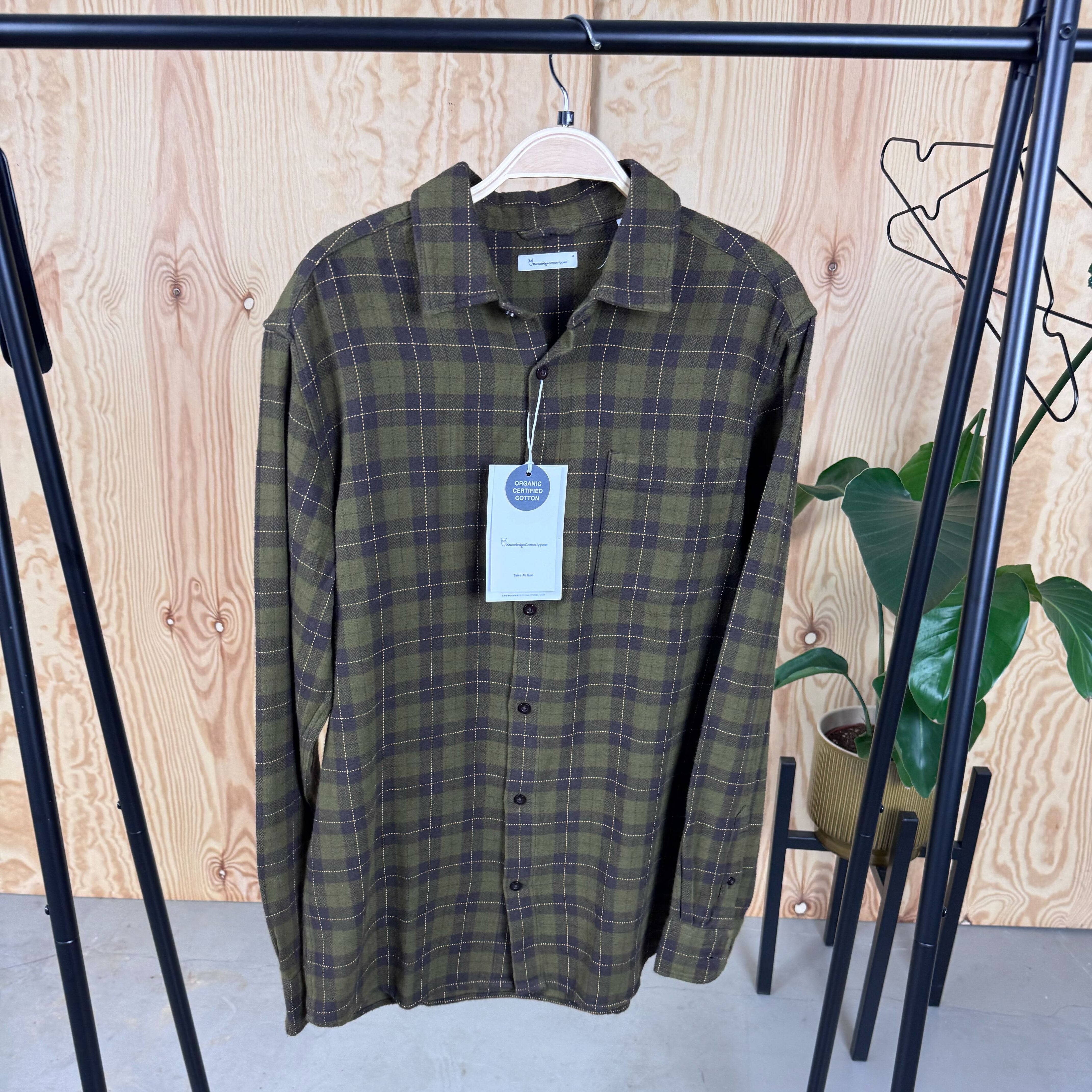 KnowledgeCotton Apparel Hemd Dunkelgrün