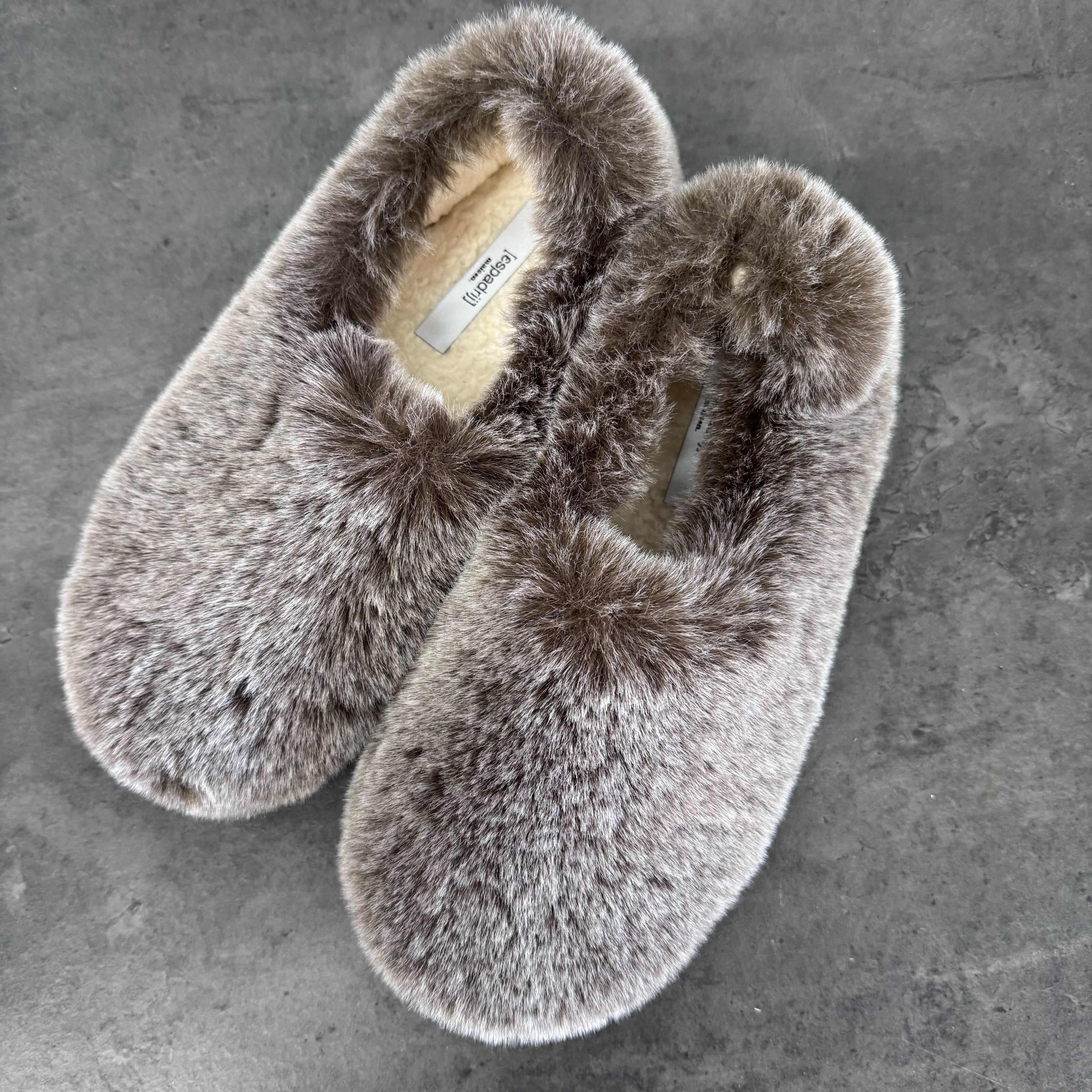 Espadrij l´originale Hausschuh "PANTOUFLE FURRY" 39 Grau