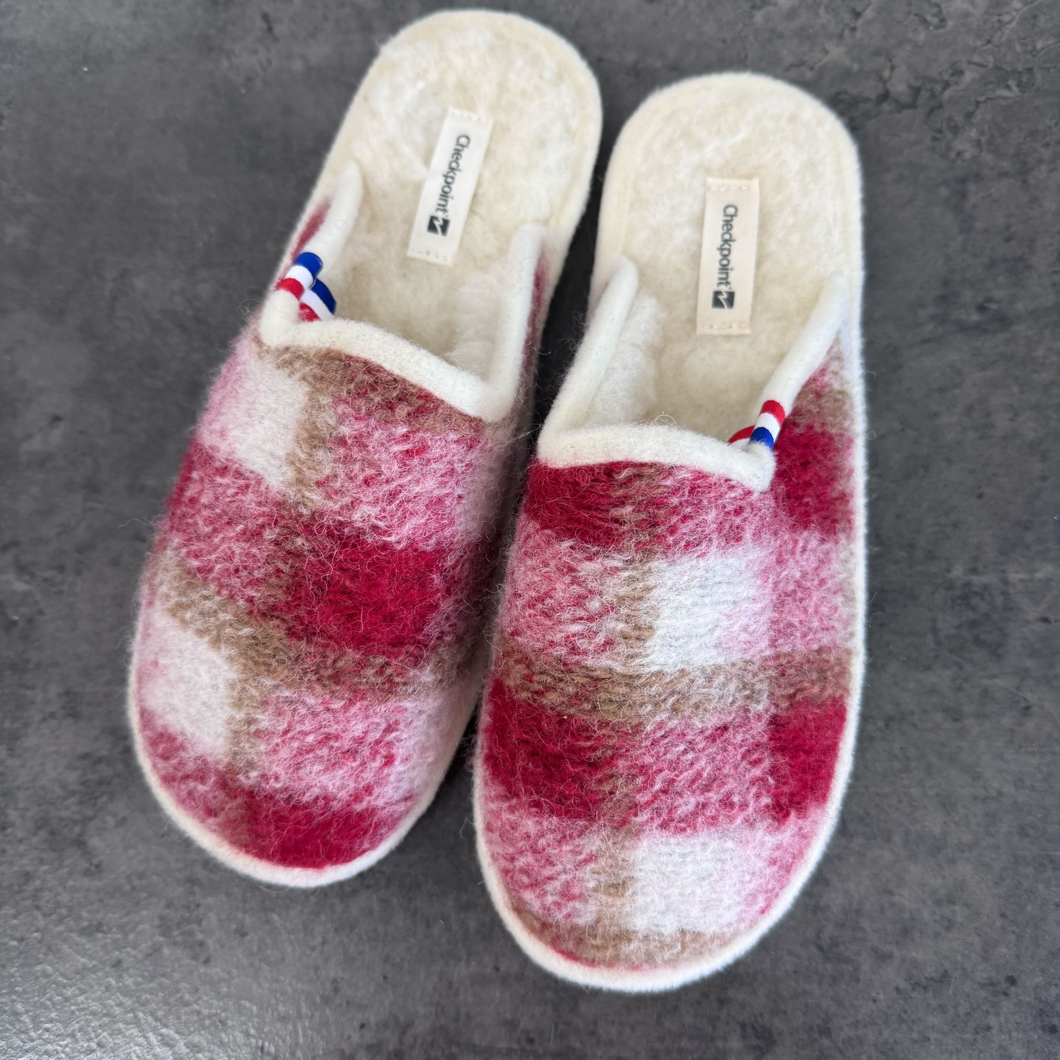 Espadrij l´originale Hausschuh "CHAUSSON WOOLCHECK" 38 Rot kariert