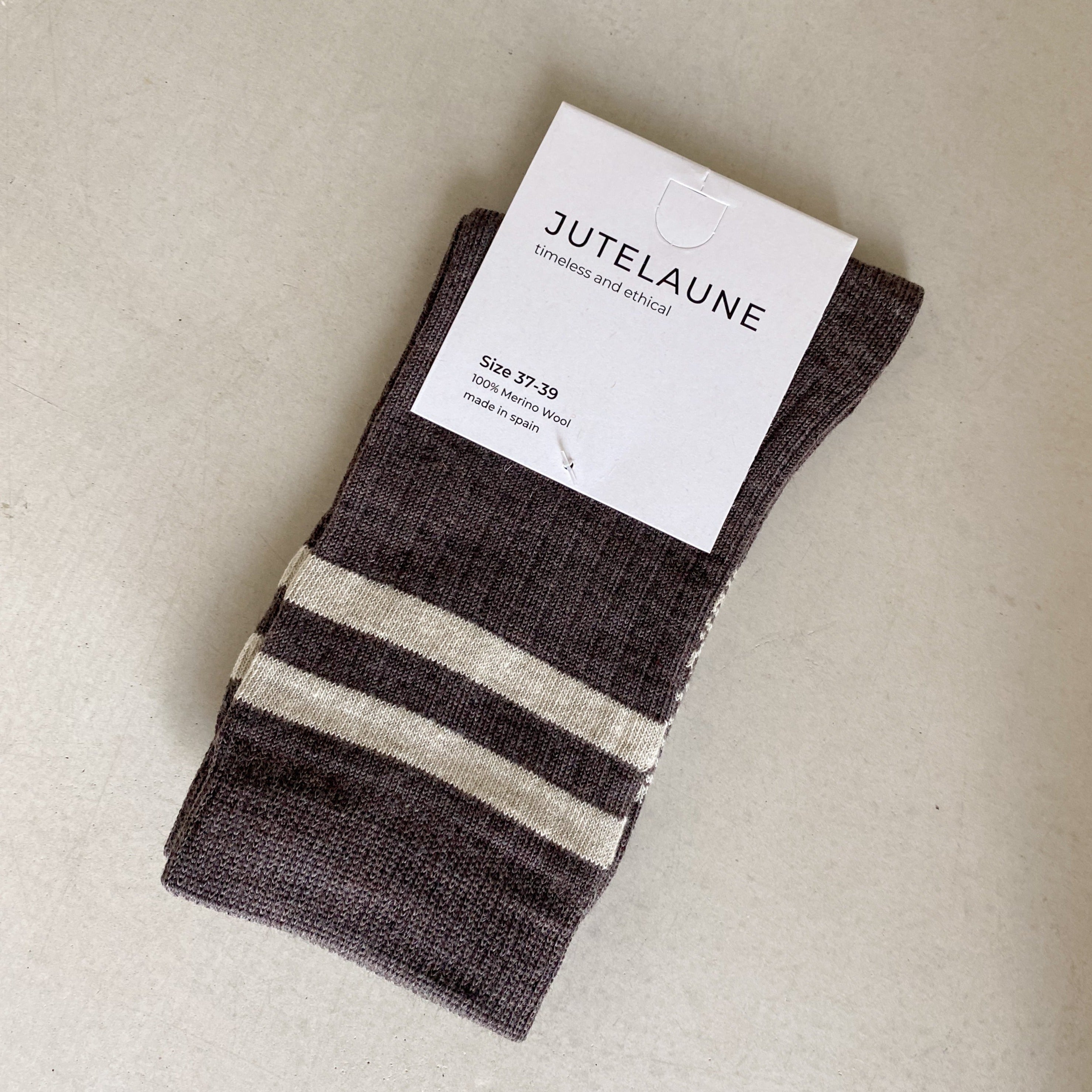 Jutelaune Socken "Merino" Brown Beige