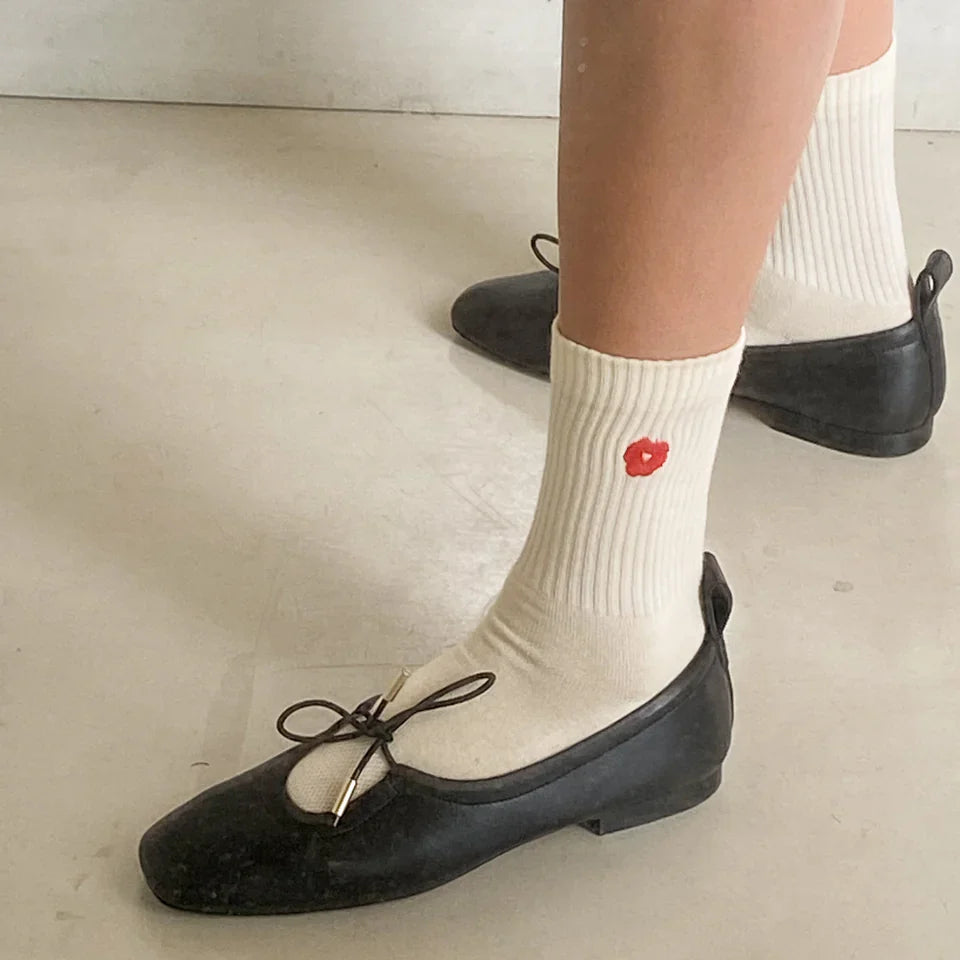Jutelaune Socken "Red Flower"