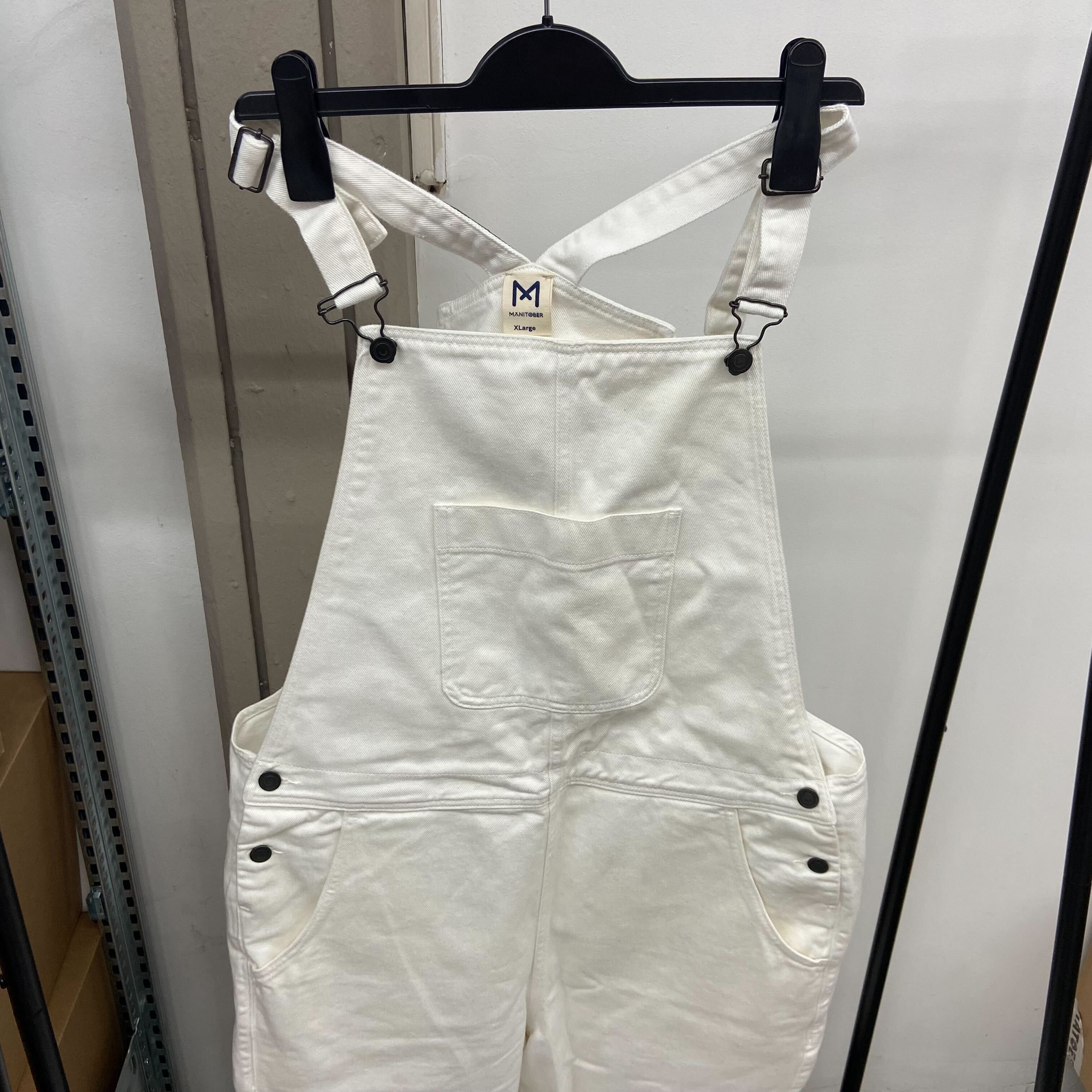 Manitober Unisex Jeans-Latzhose White