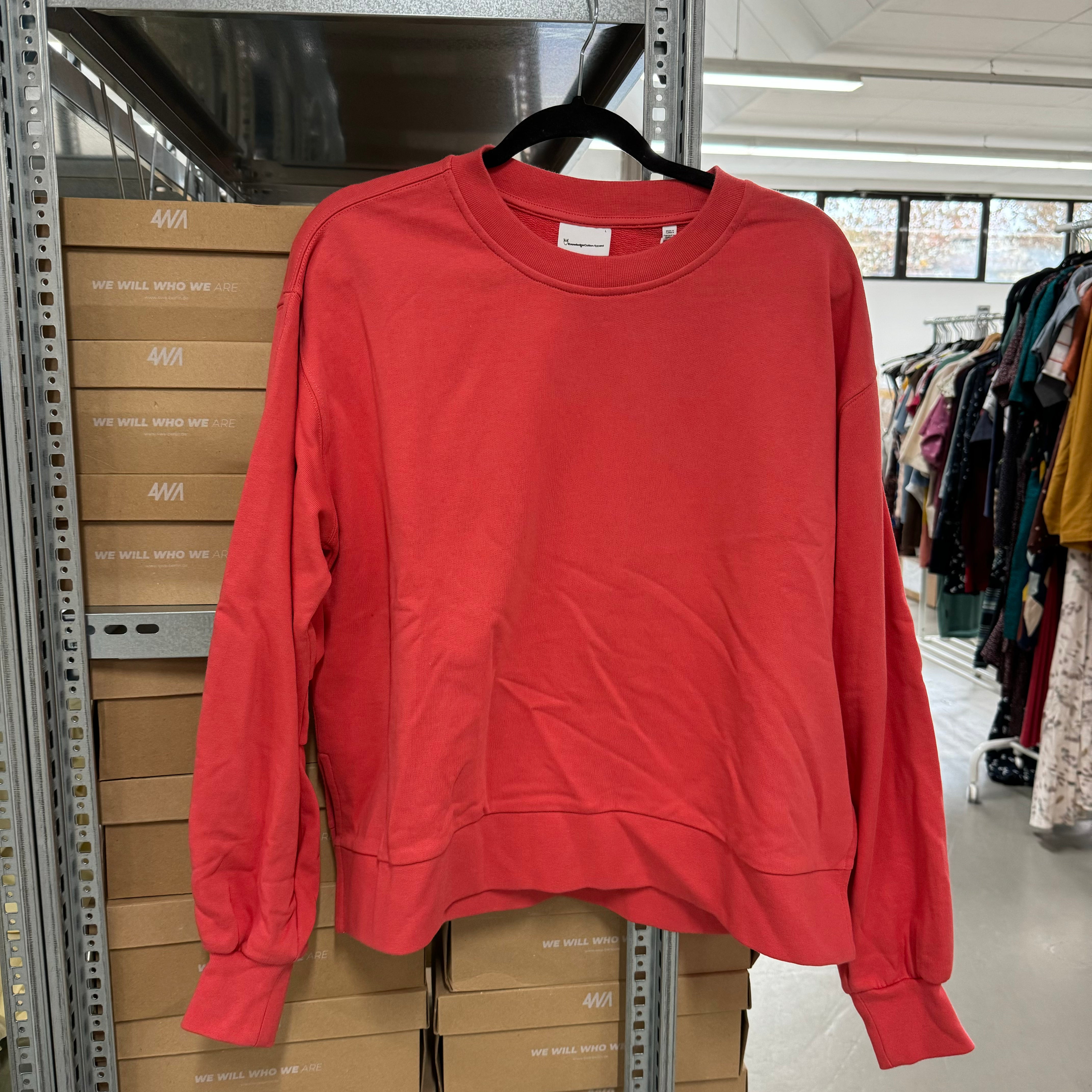 KnowledgeCotton Apparel Sweater - Rot/Koralle / L
