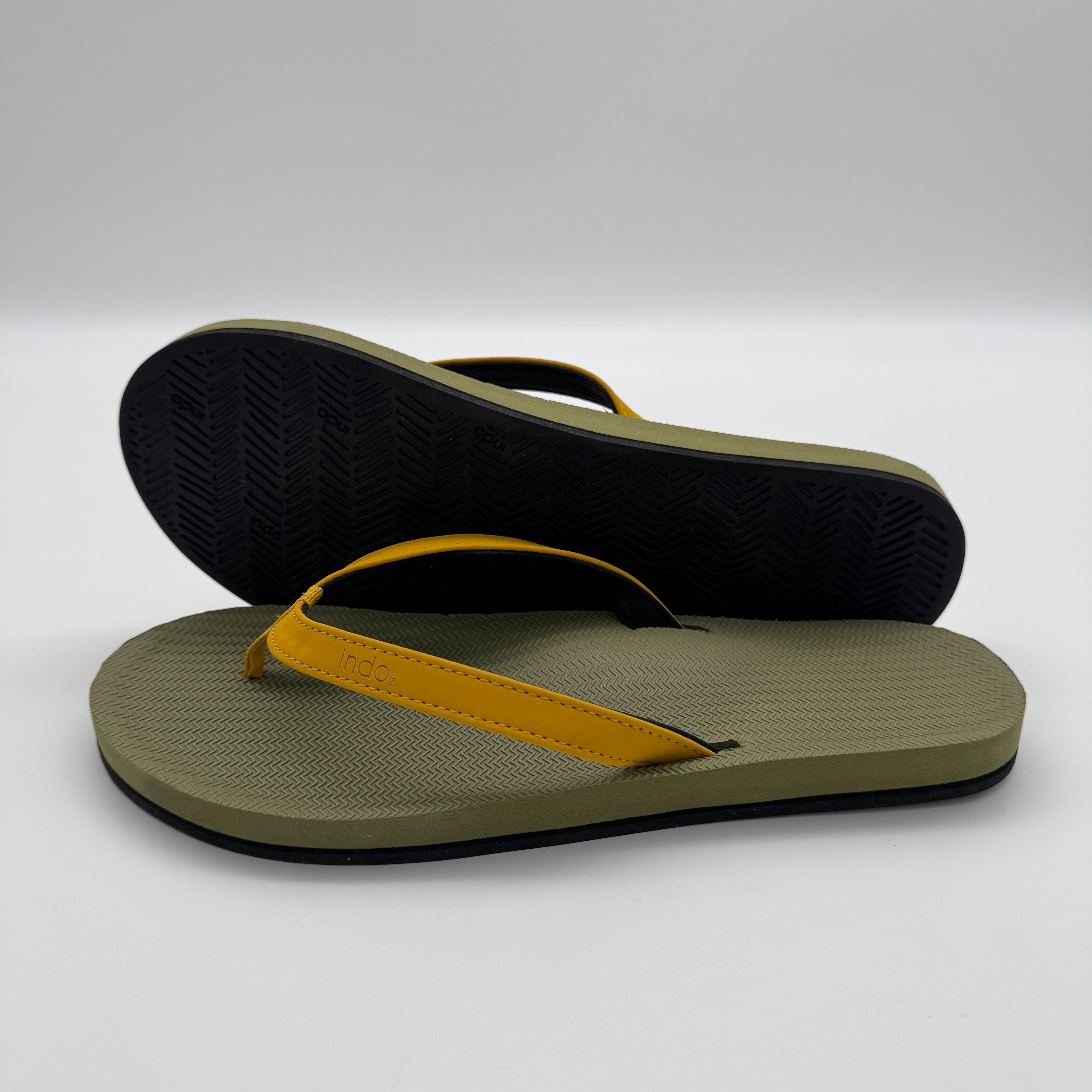 indosole Flip Flops "Essential S" Olive Honey