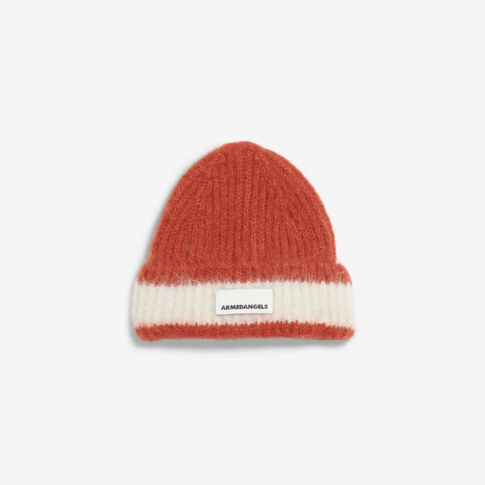 ARMEDANGELS Mütze "JUPILAA STRIPED UN-WASTED" Emergency Red-Oatmilk One Size