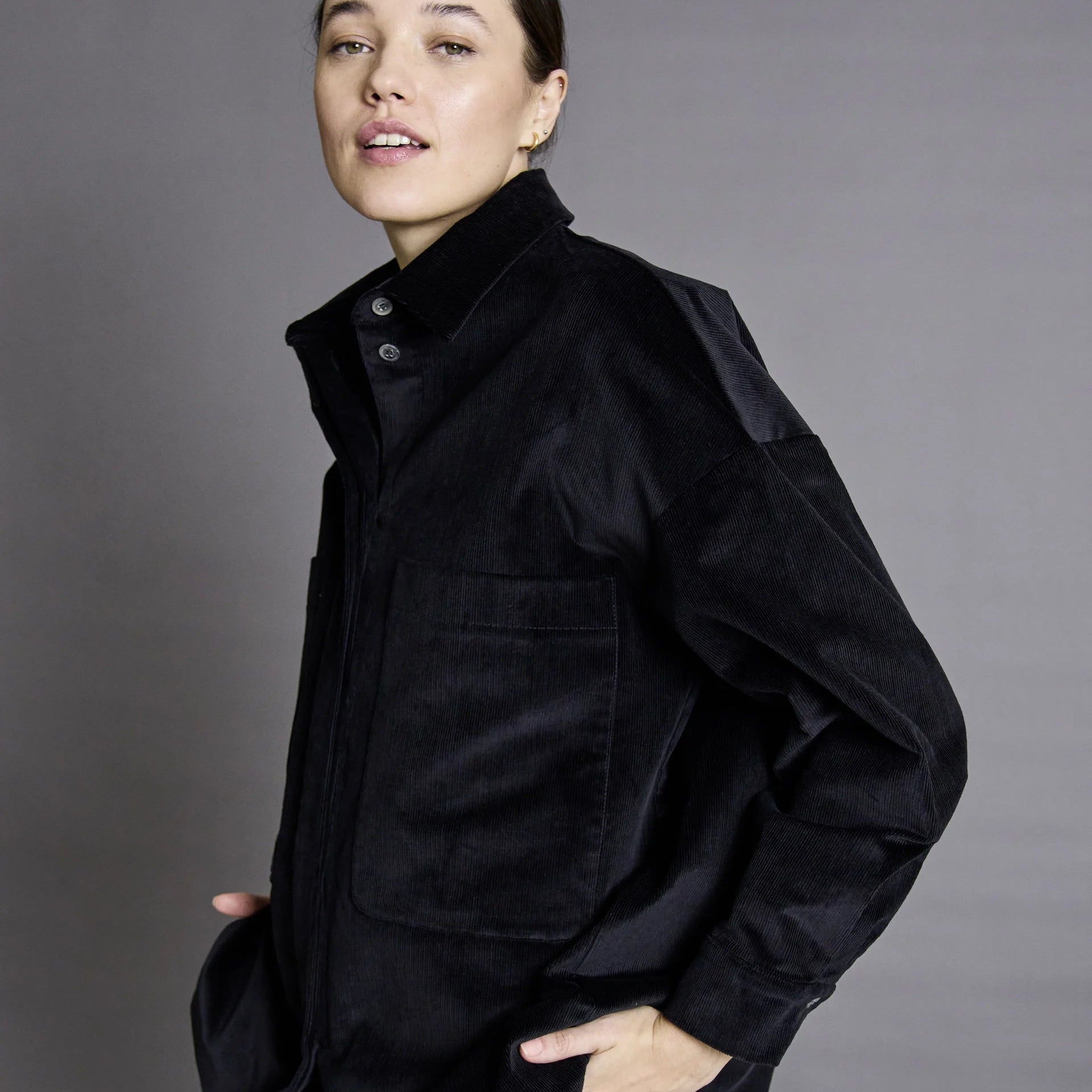 JAN N JUNE Damen Overshirt "UNA" Black