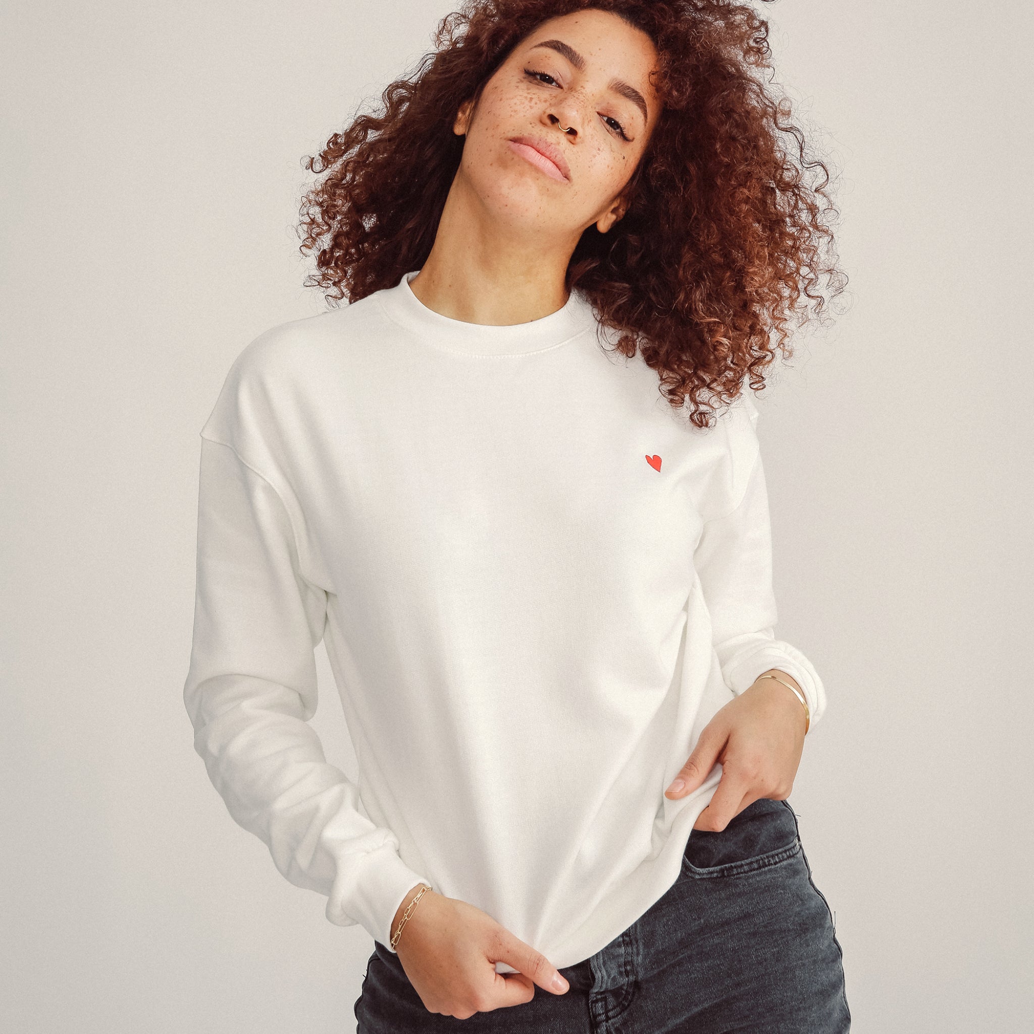 Jutelaune Sweatshirt "Heart" Ivory