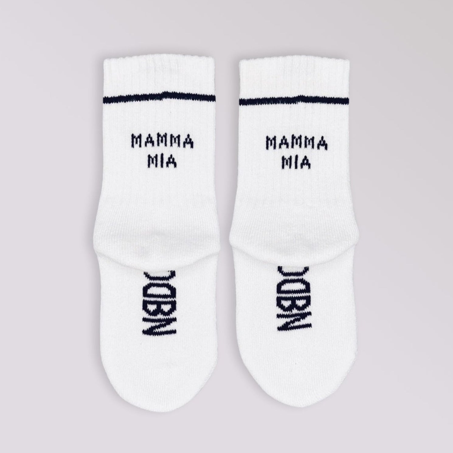 No Bad Days Club Baby/Kids Socken "MAMMA MIA" Weiss Schwarz