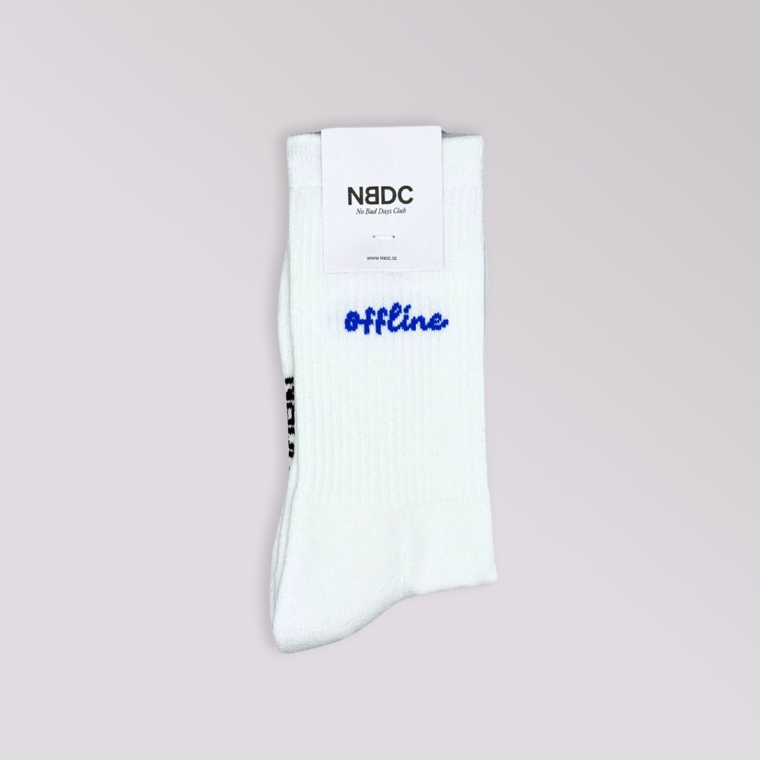 No Bad Days Club Tennissocken "OFFLINE" Weiss Blau
