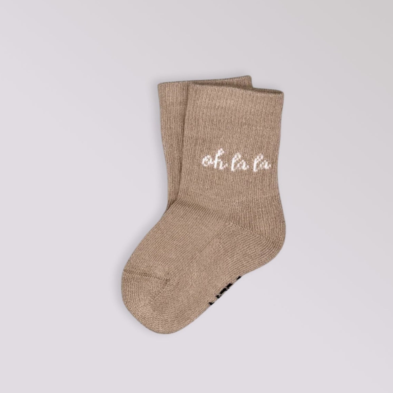 No Bad Days Club Baby/Kids Socken "OH LA LA" 0-1 Jahre Beige Weiss