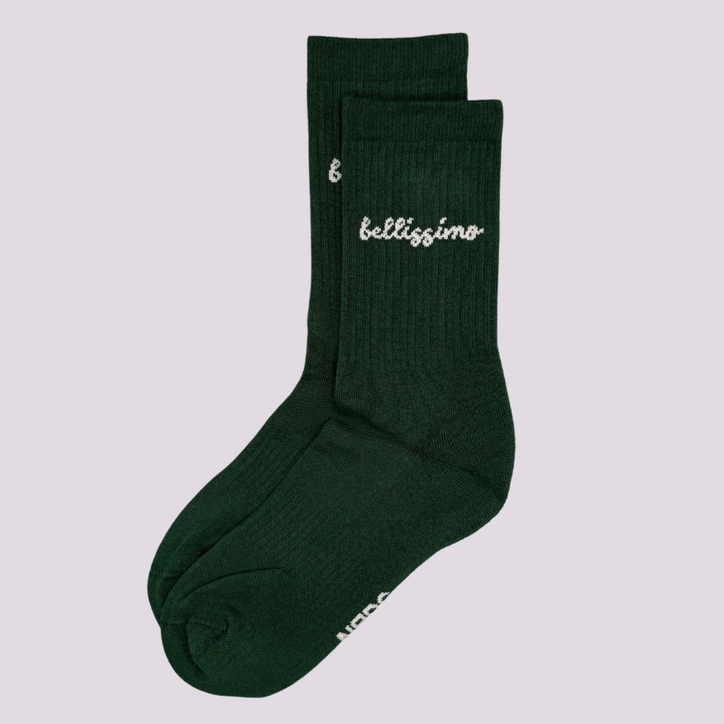 No Bad Days Club Tennissocken "BELLISSIMO" Dunkelgrün Hellgrau