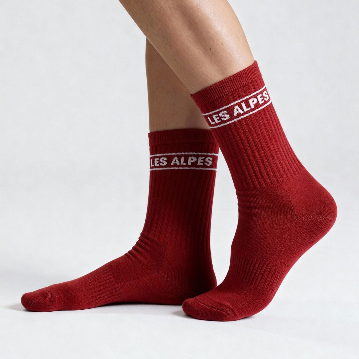 No Bad Days Club Socken "LES ALPES" Dunkelrot