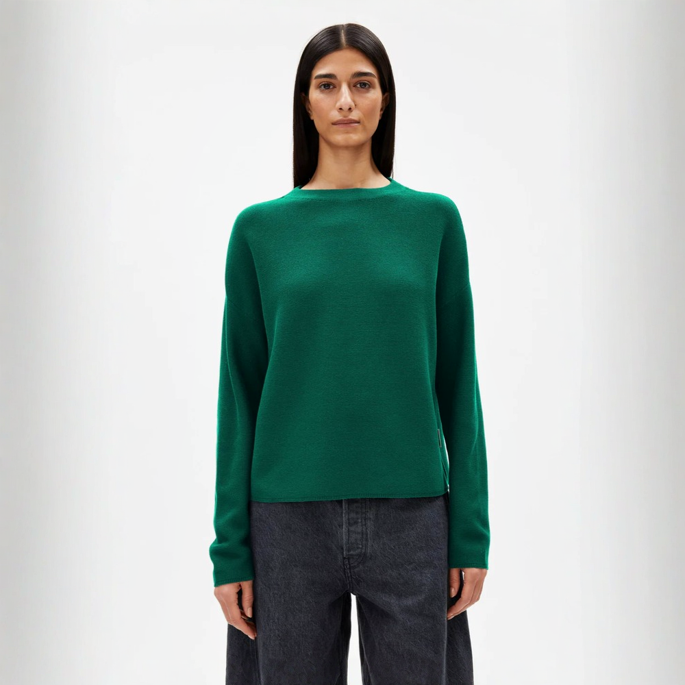 ARMEDANGELS Strick Pullover "MERINAA LINKS LINKS SWEATER" Emerald Green
