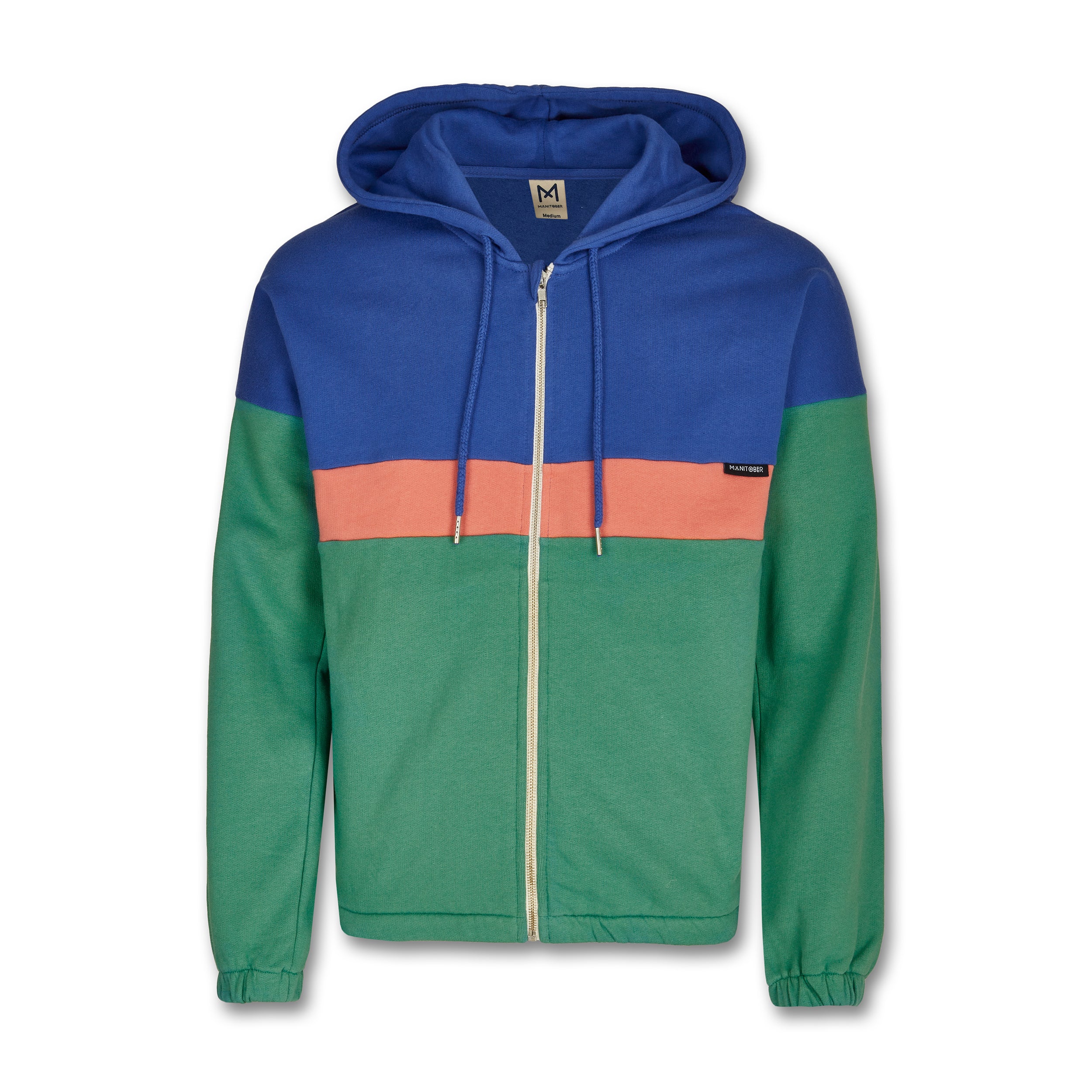 Manitober Unisex Sweatjacke "Cut & New" Blue Peach Green