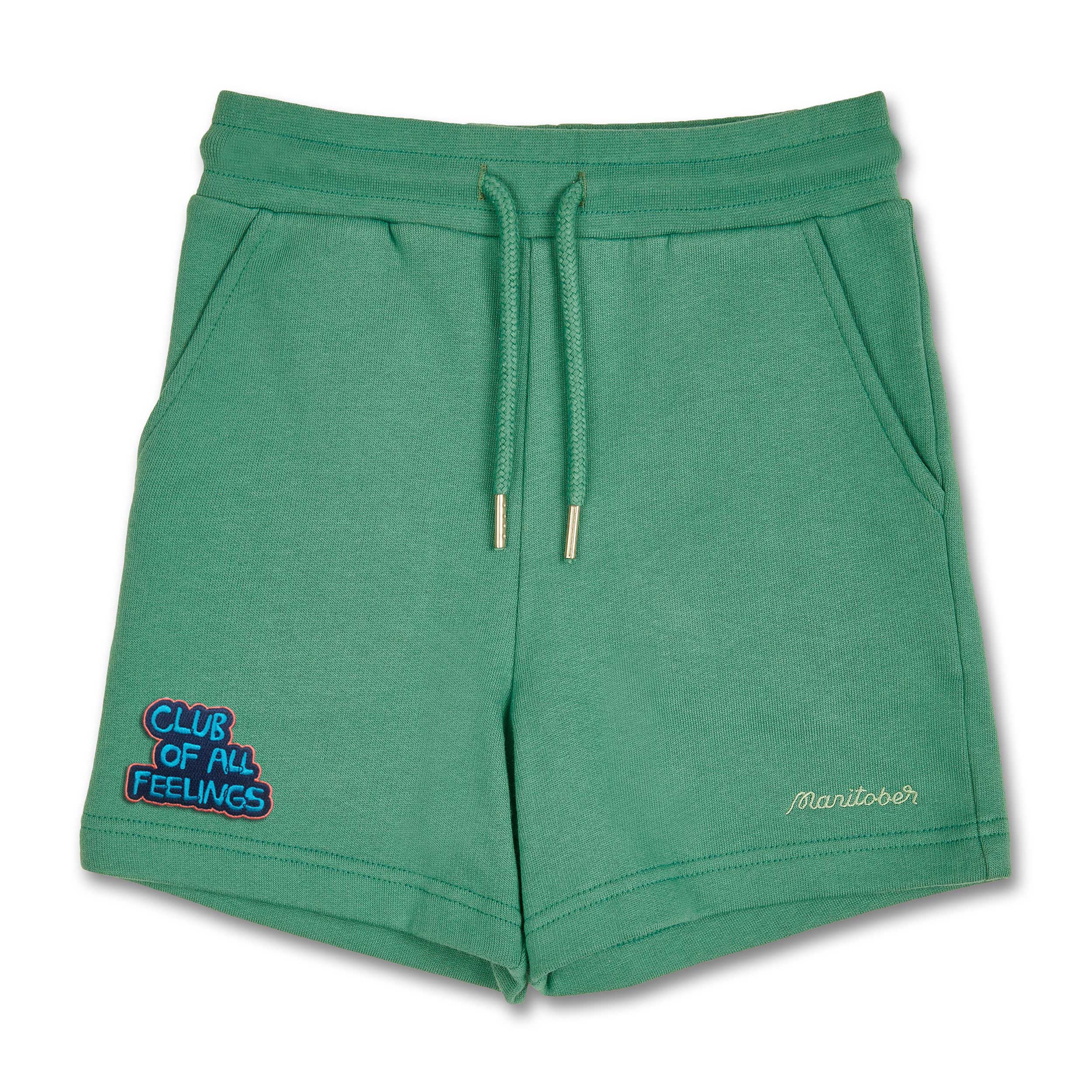 Manitober Kinder Sweatshorts "CLUB OF ALL FEELINGS" Green