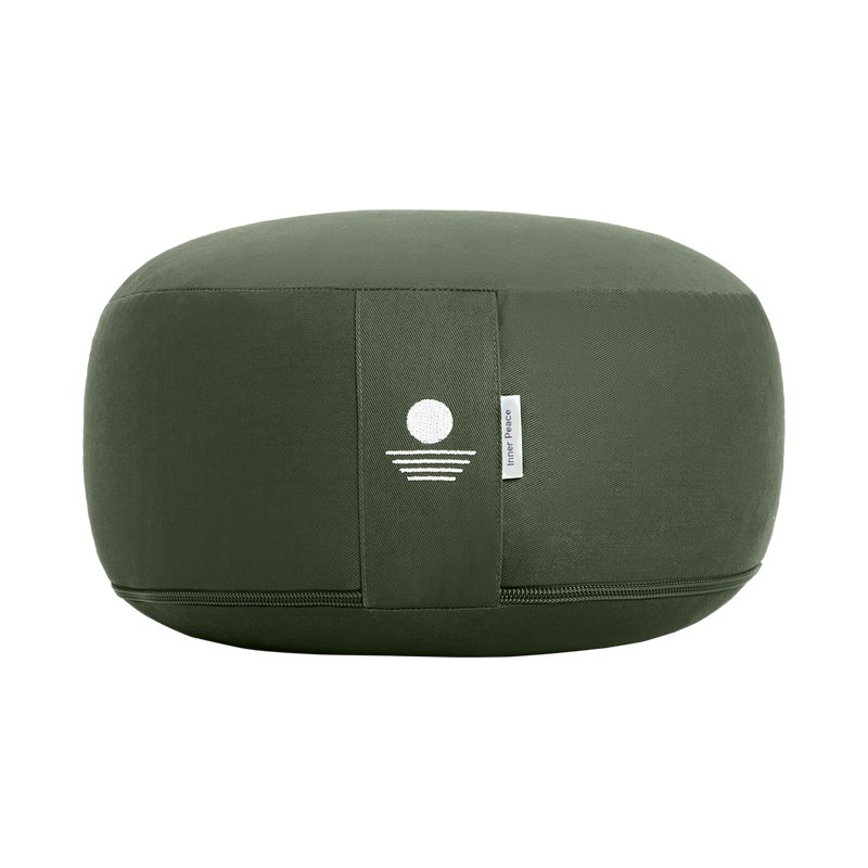 Inner Peace Meditationskissen Rund Waldgrün 30 x 16 cm