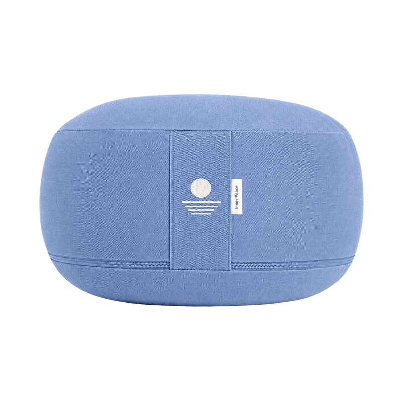 Inner Peace Meditationskissen Rund Aura Blue 30 x 16 cm