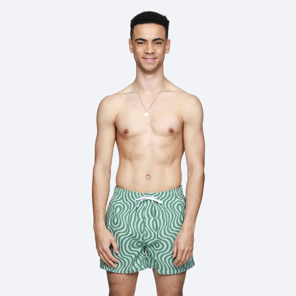 On Vacation Herren Swim Shorts "Swirl" Green