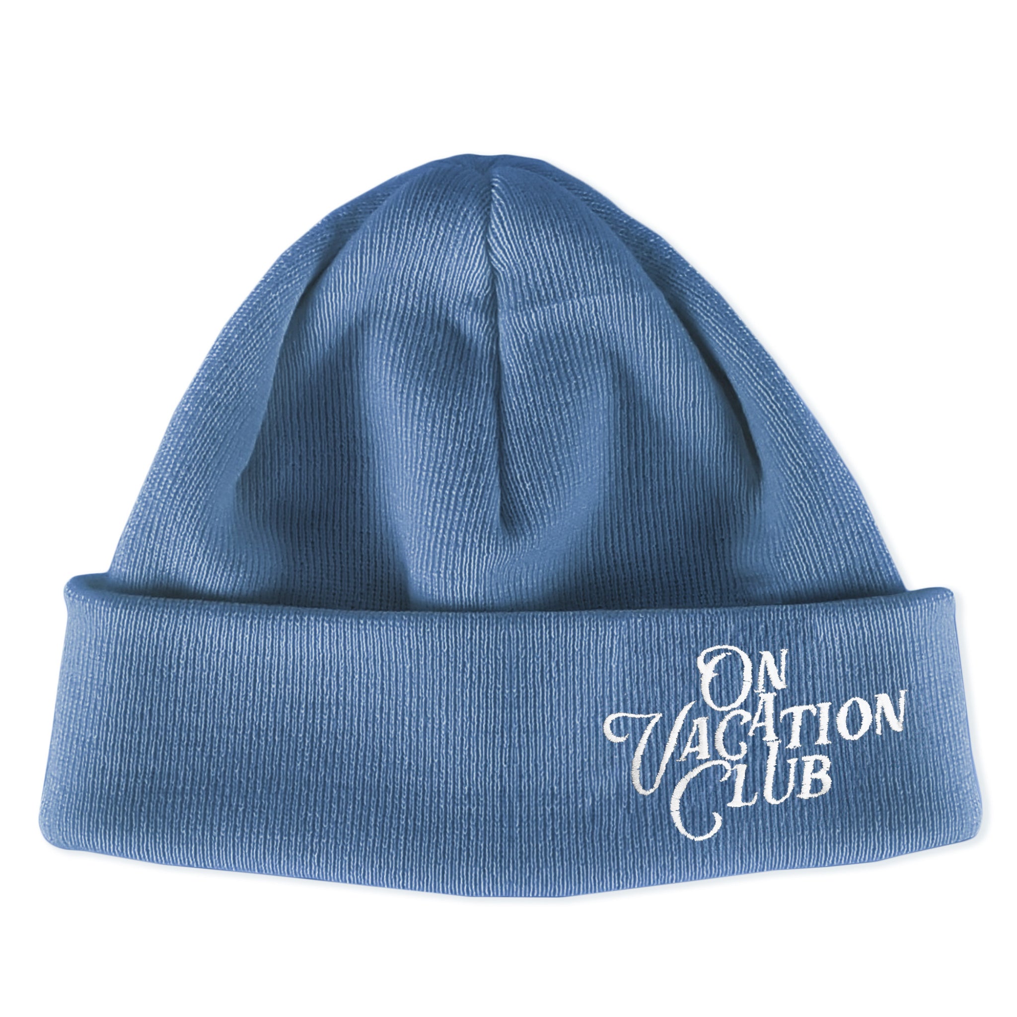 On Vacation Beanie "Calligraphy" One Size Dusty Blue