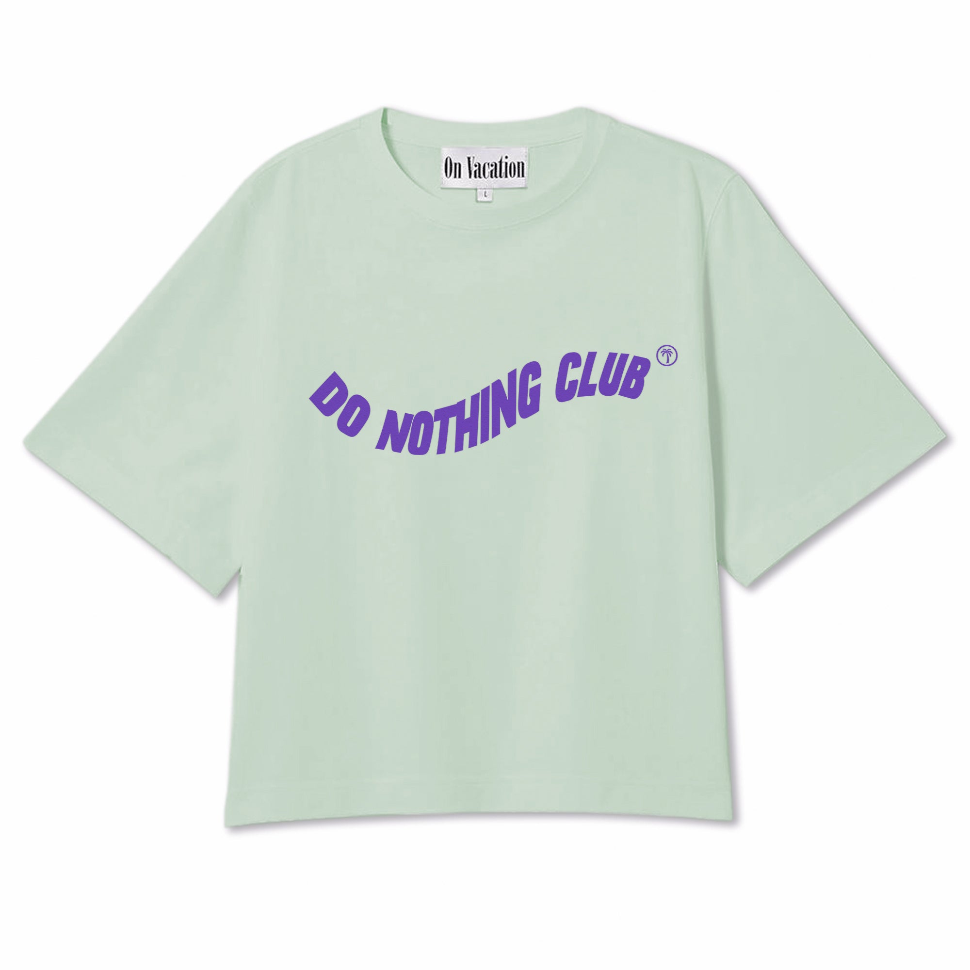 On Vacation Ladies Cropped Top "Swung" Light Green
