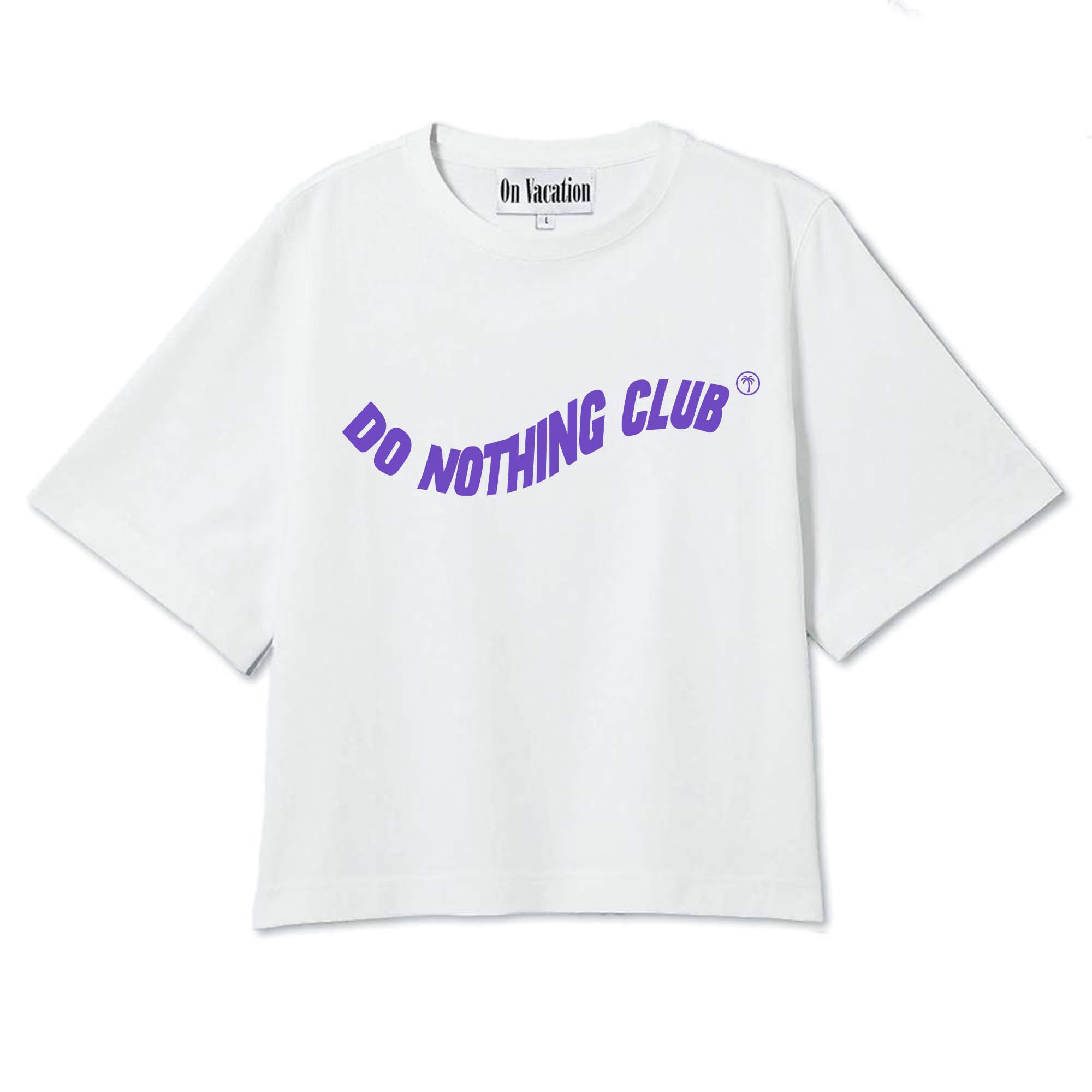On Vacation Ladies Cropped Top "Swung" White