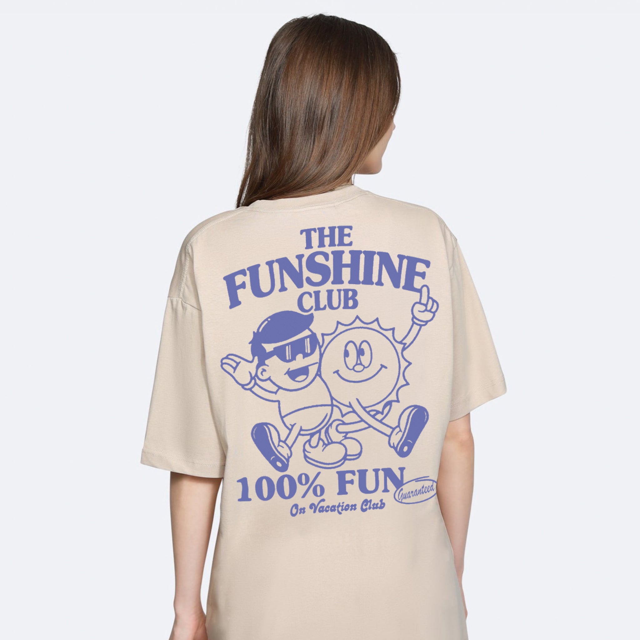 On Vacation Ladies T-Shirt "100% Fun" L Sand