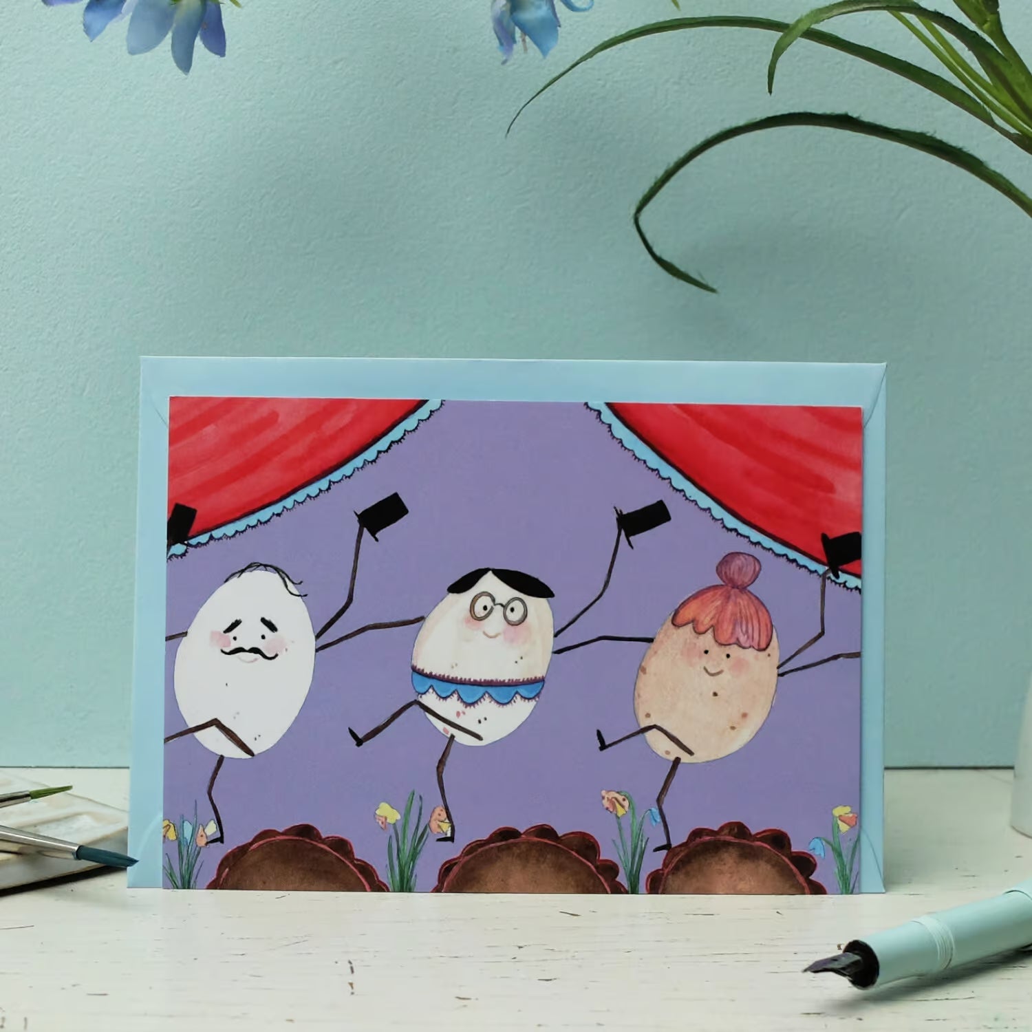 wonder of today Postkarte Tanzende Ostereier DIN A6