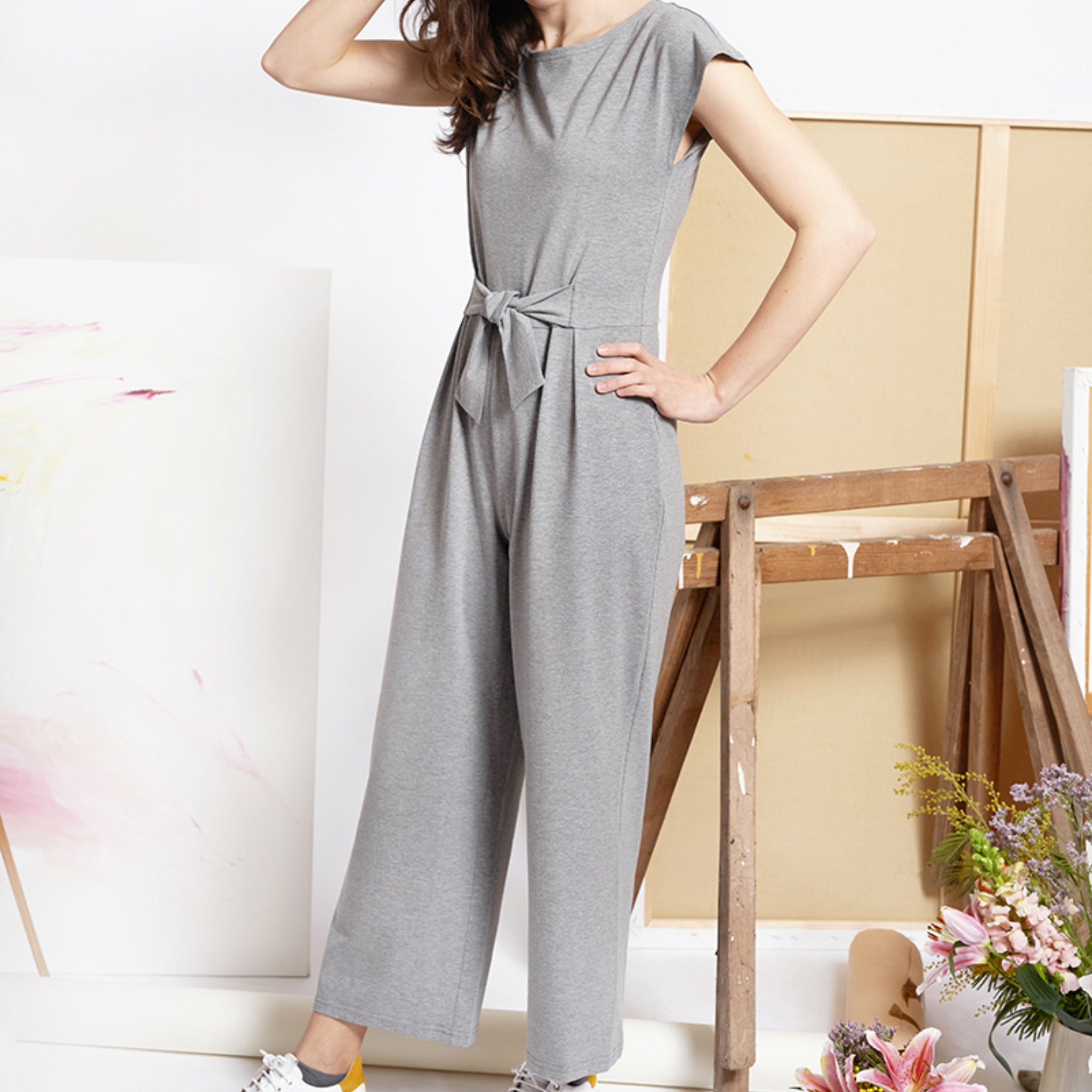 ME&MAY Overall "Oliviana" Stone Grey